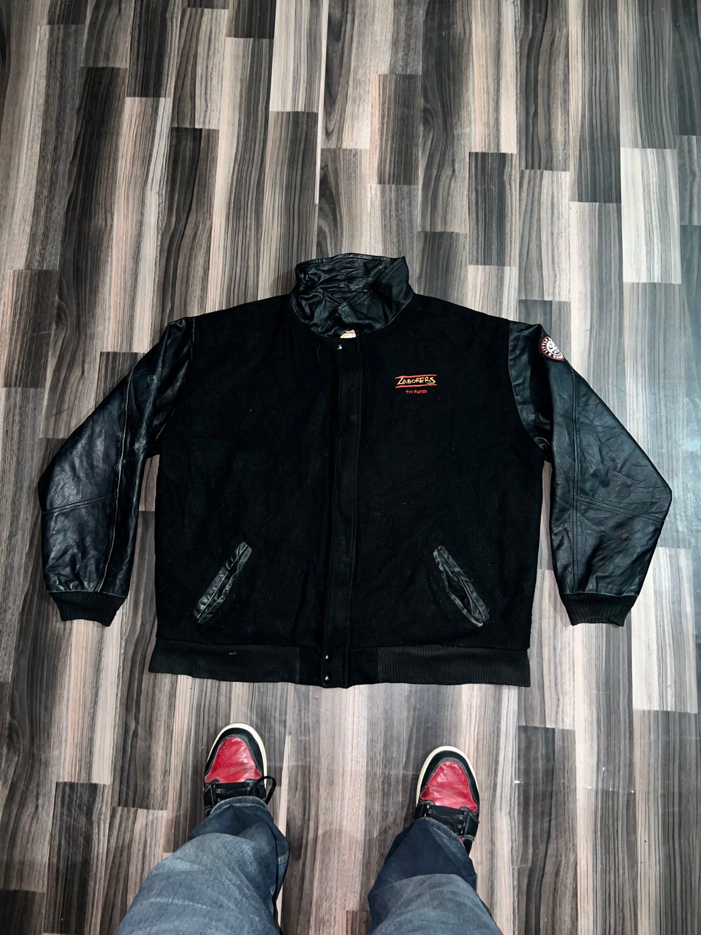 ZPremium Leather Varsity Jacket (2XL)