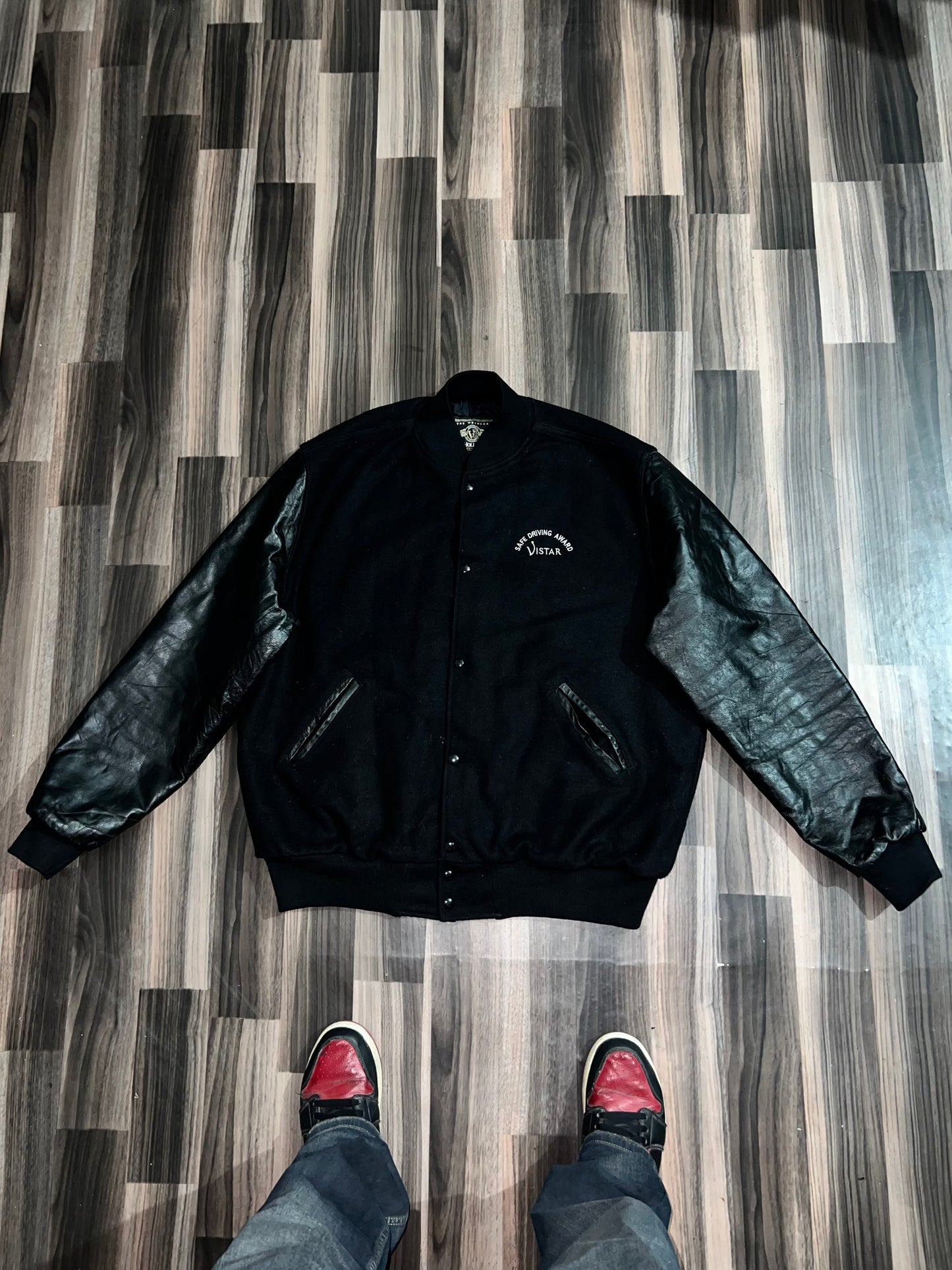 A bUltra Premium Leather Sleeve Varsity Jacket (2XL/3XL)