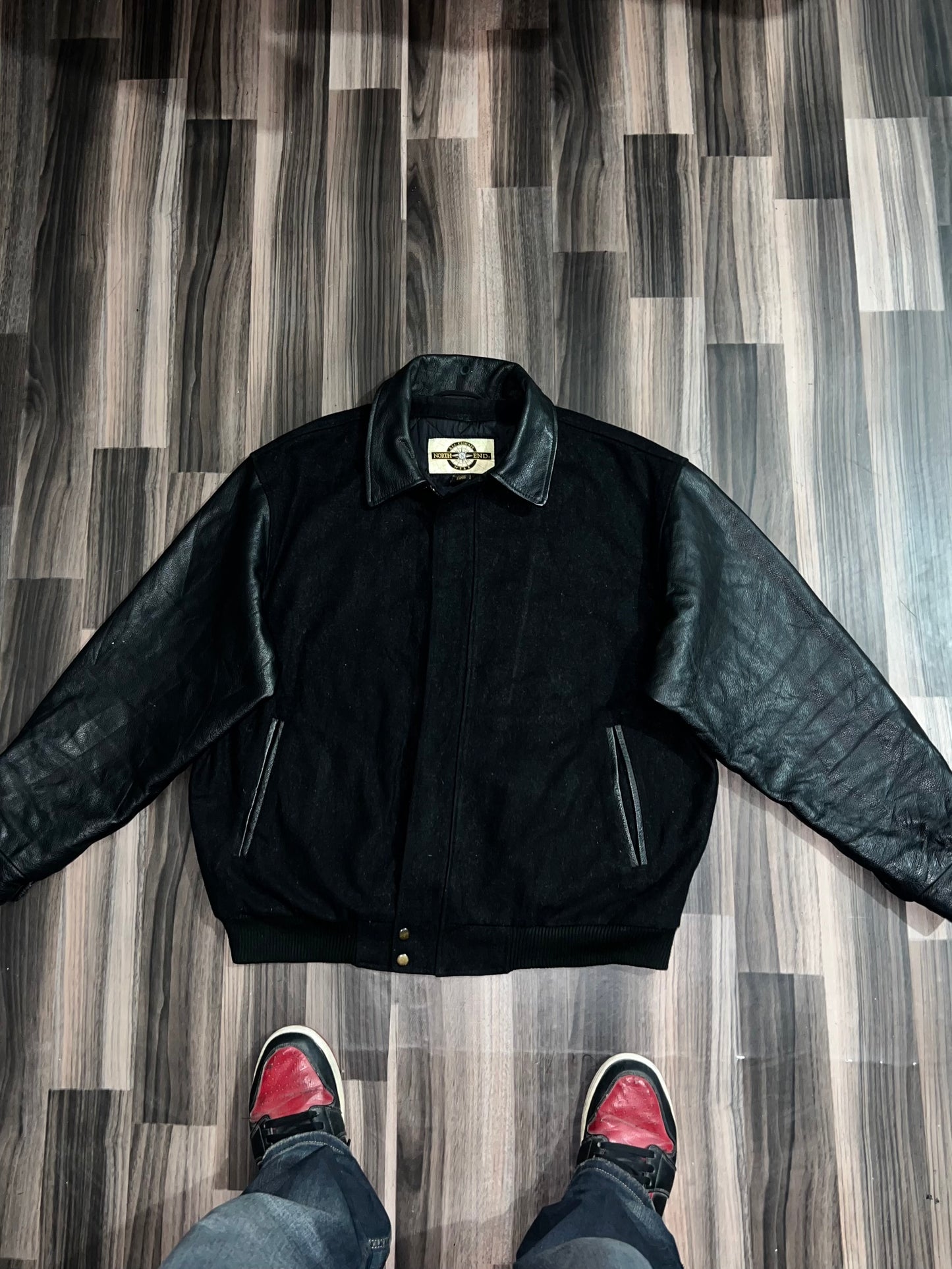 ZPremium Leather Varsity Jacket (XL/2XL)