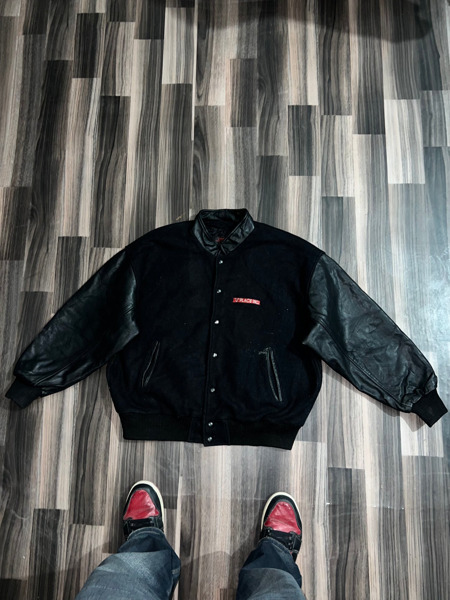 ZPremium Leather Varsity Jacket (L/XL)