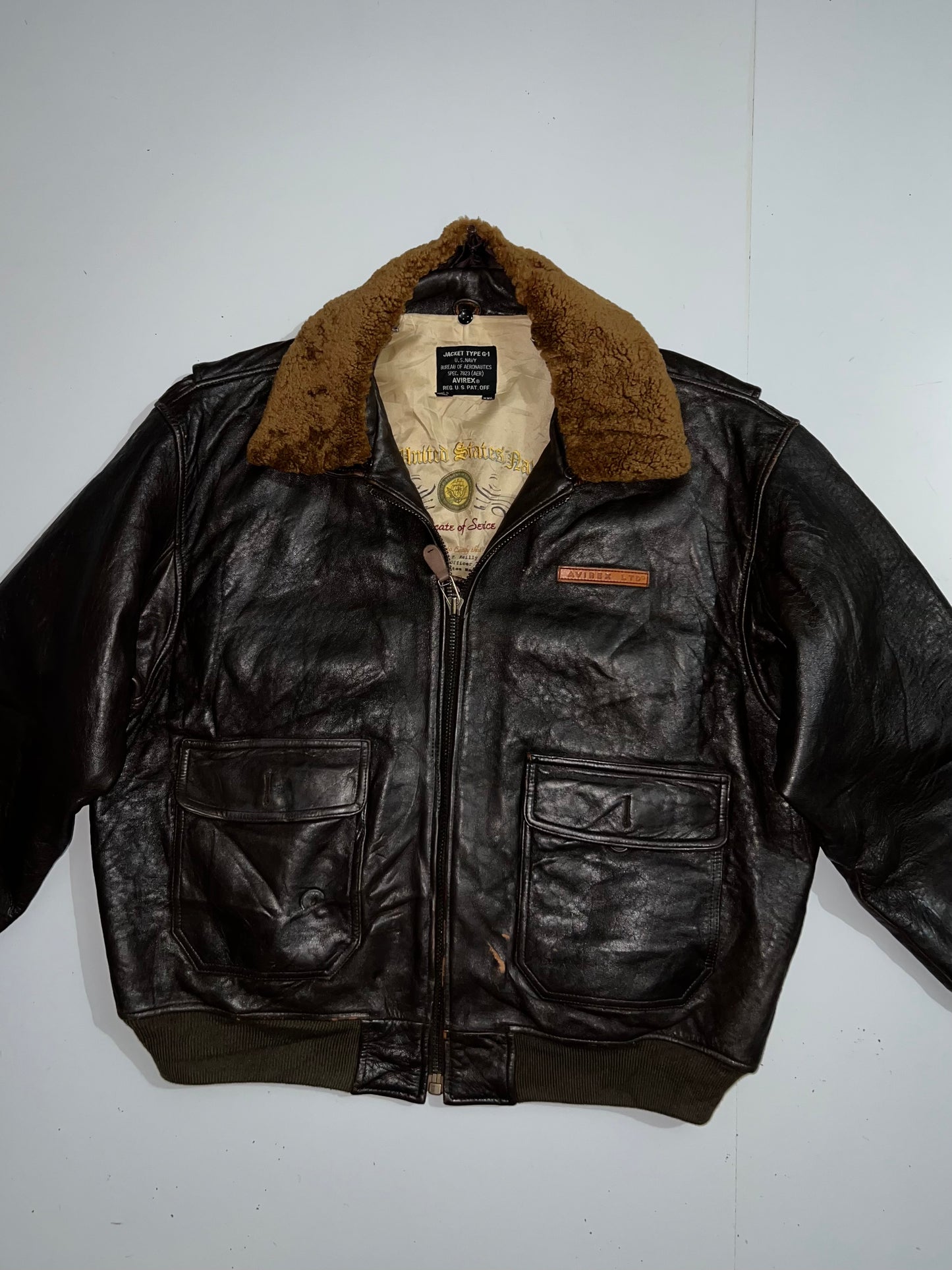 ! Rare Vintage Avirex G-1 U.S. Navy Leather Flight Original leather Jacket (2XL/3XL)