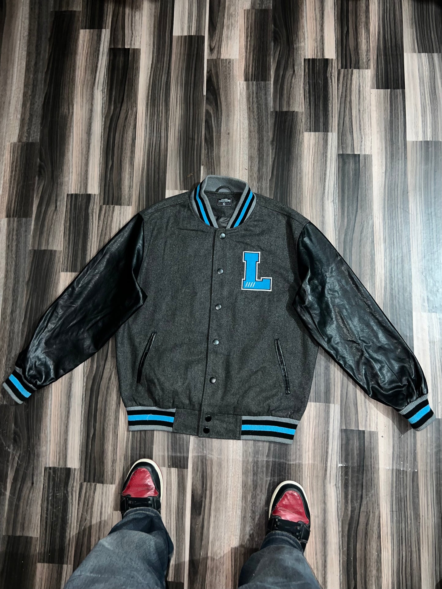 ZUltra Premium Leather Sleeve Varsity Jacket (L/XL)