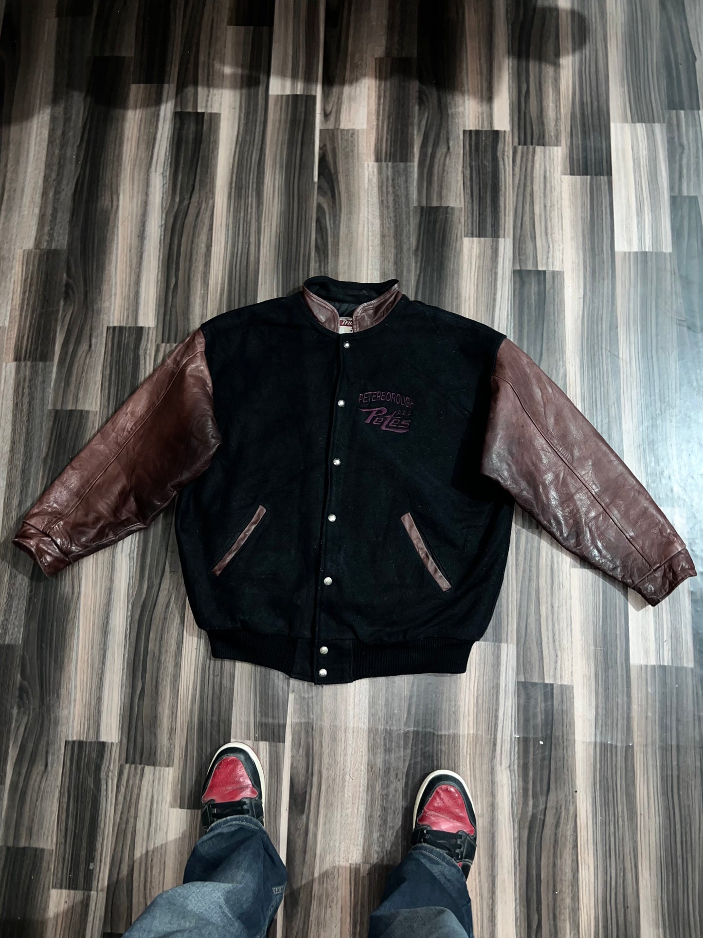 ZSuper Premium Leather Sleeve Jacket L/XL