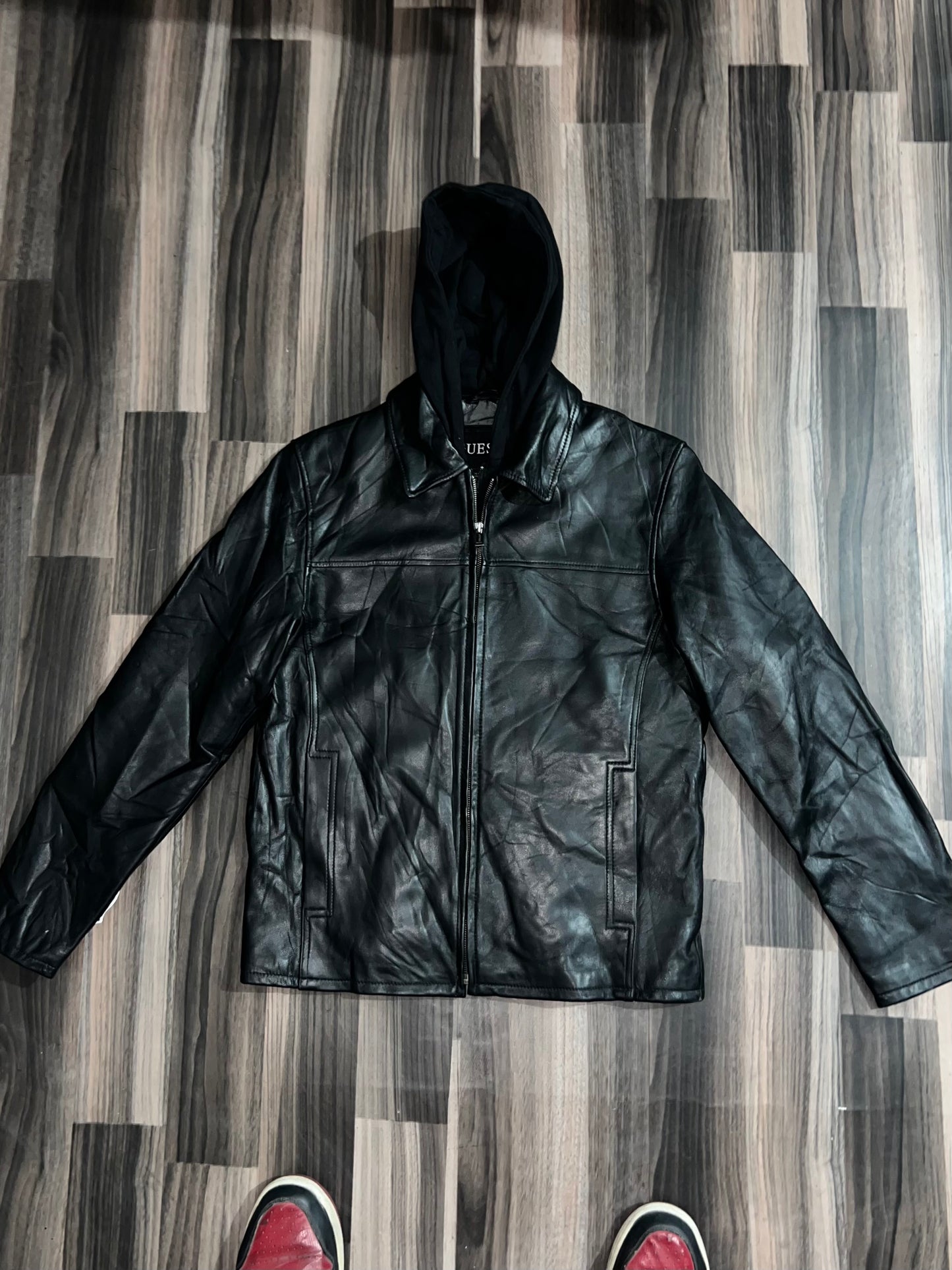 ZGuess Original Leather Jacket *Cap Removable* (RARE) S/M