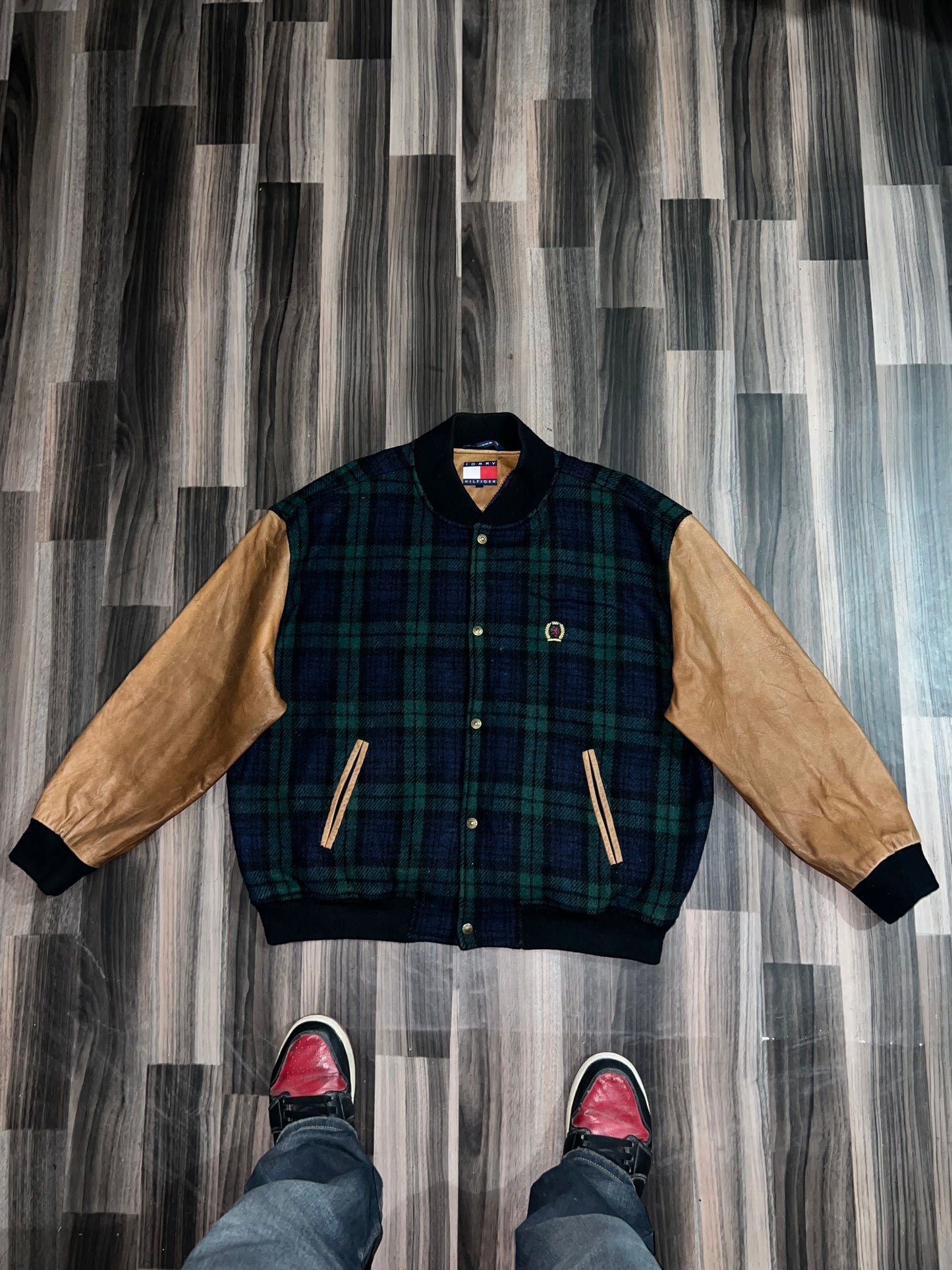 Z Tommy Hilfiger Original Leather Sleeve Jacket (XL/2Xl)