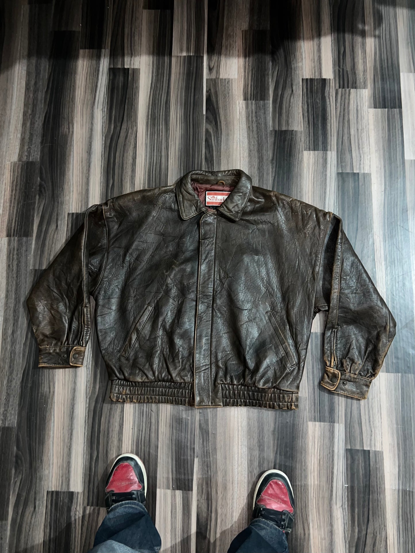 ZPremium Brown Leather Jacket OG Leather L/XL