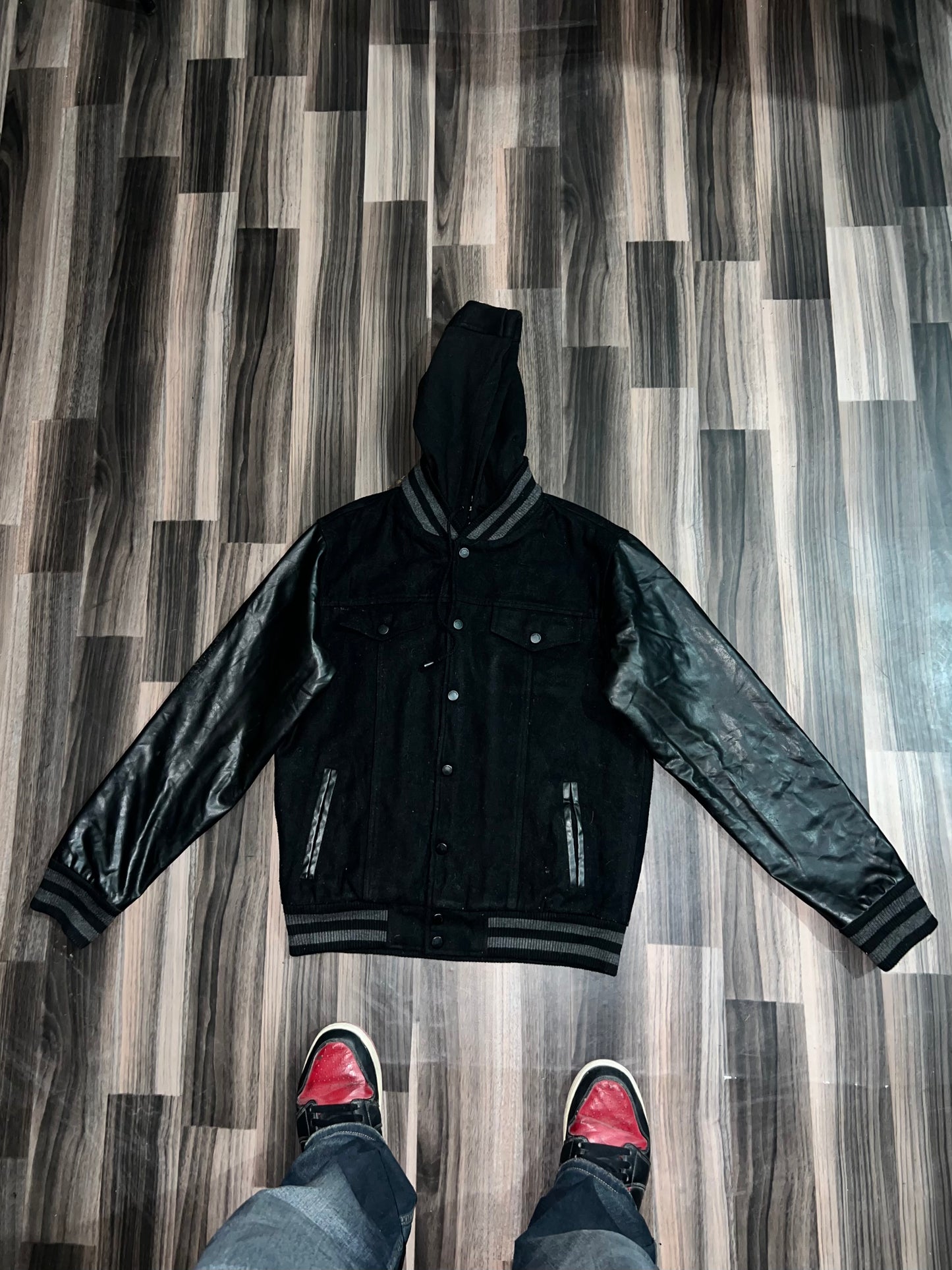 ZPremium Leather Varsity Jacket (S/M)