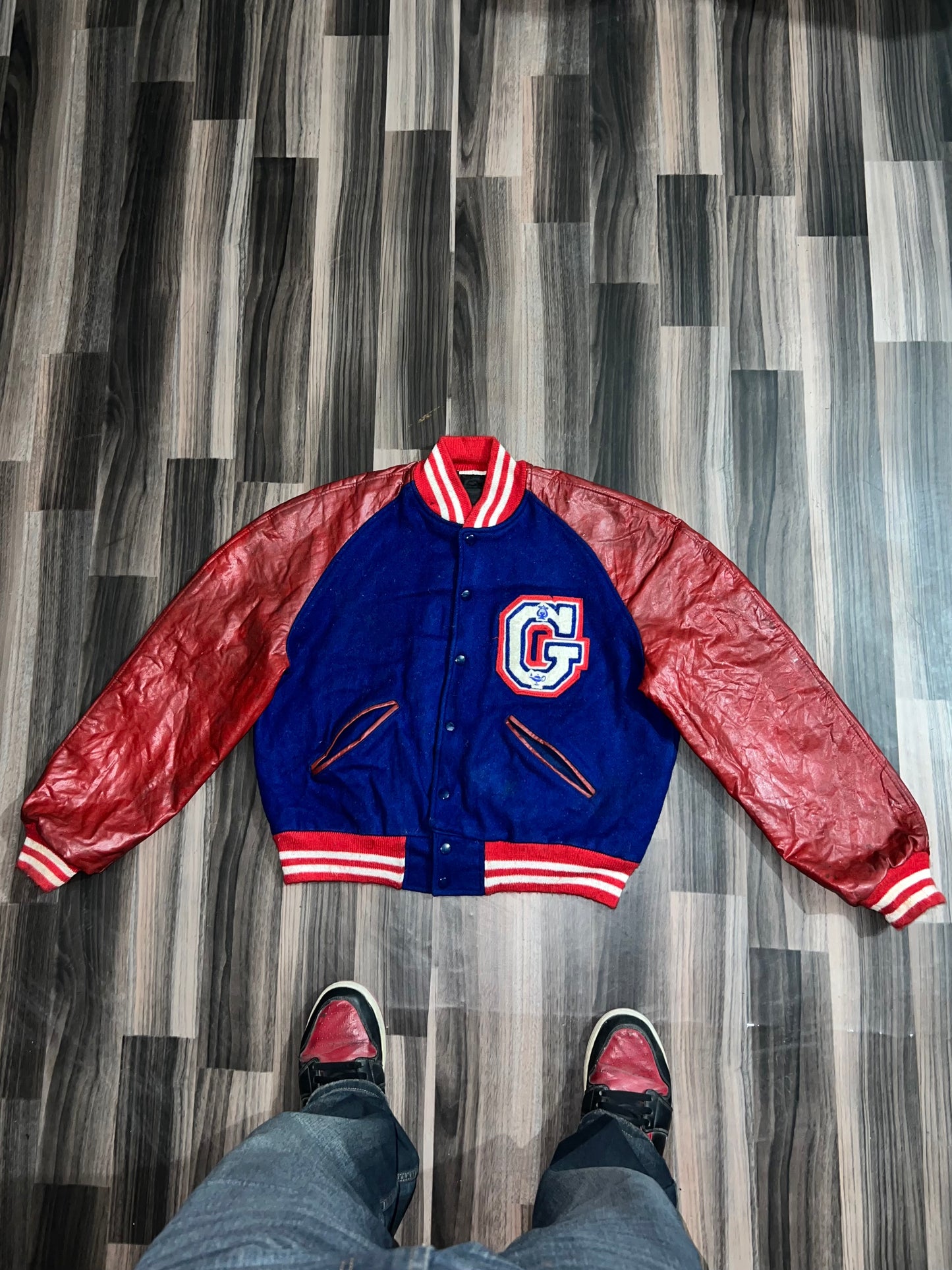 ZPremium Leather Varsity Jacket (S/M)