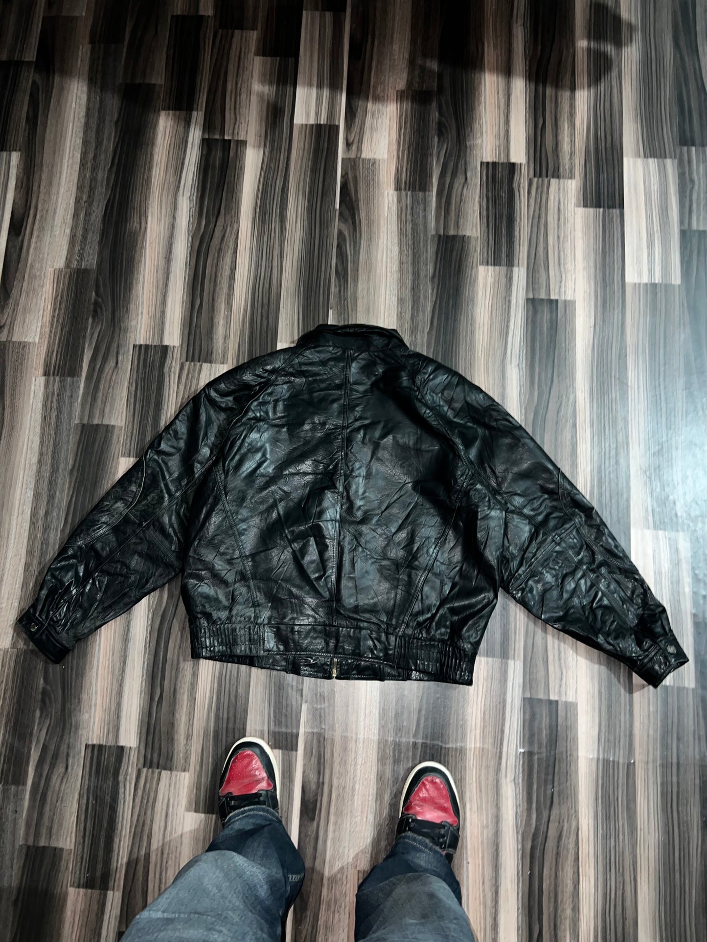A Members Only Original Leather Jacket(L/XL)