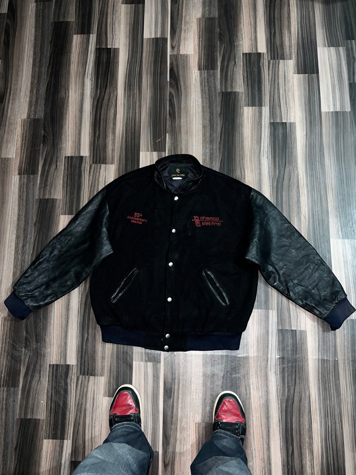 ZUltra Premium Leather Sleeve Varsity Jacket (L/XL)