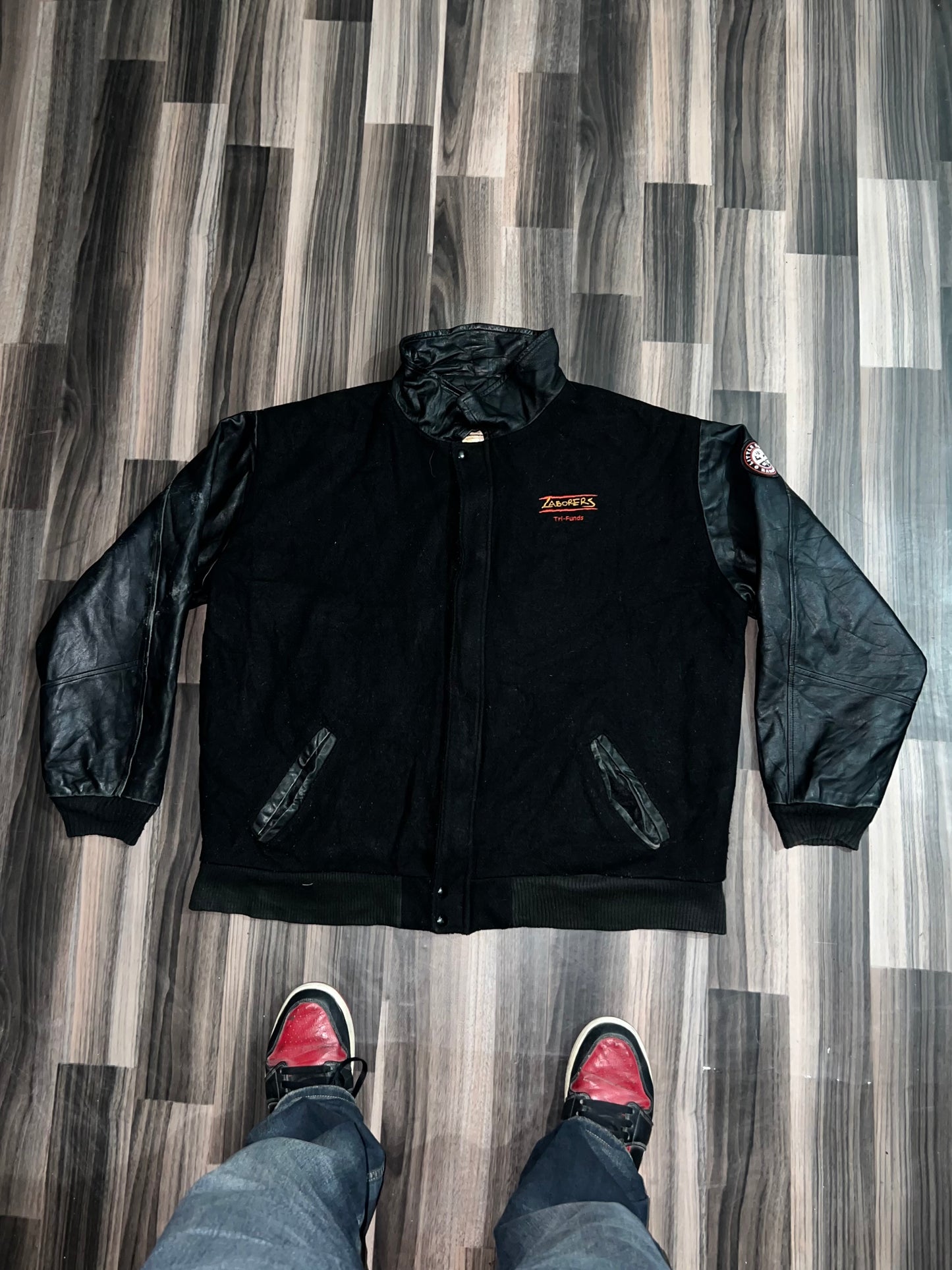 ZPremium Leather Varsity Jacket (2XL)