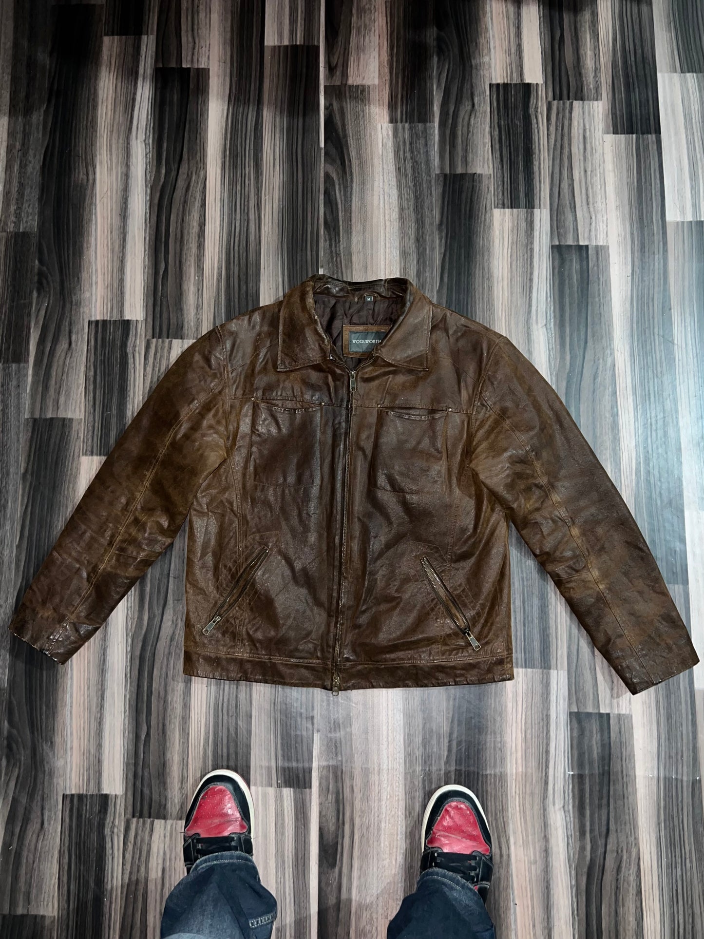 ZPremium Brown Leather Jacket M/L