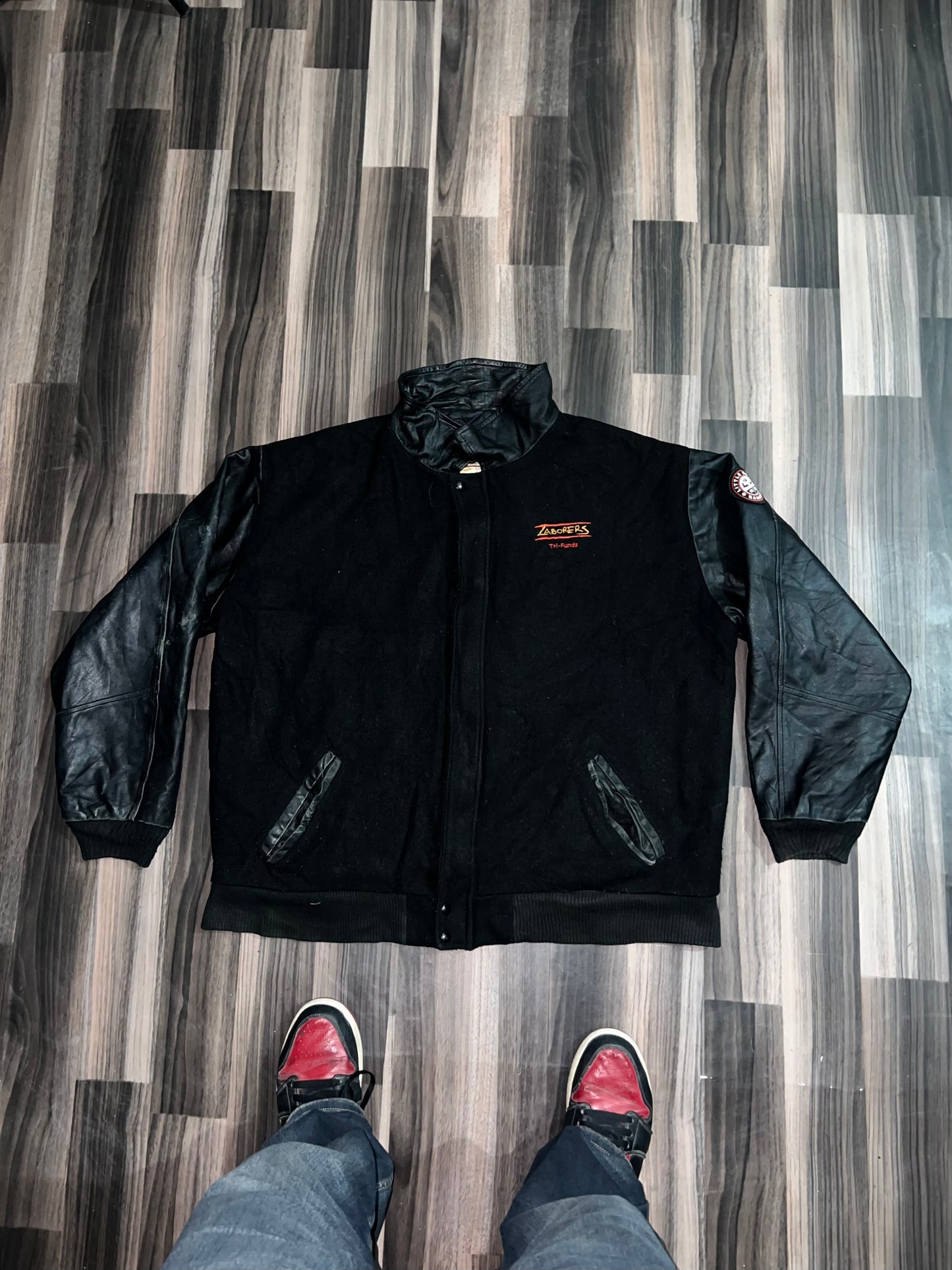 ZPremium Leather Varsity Jacket (2XL)