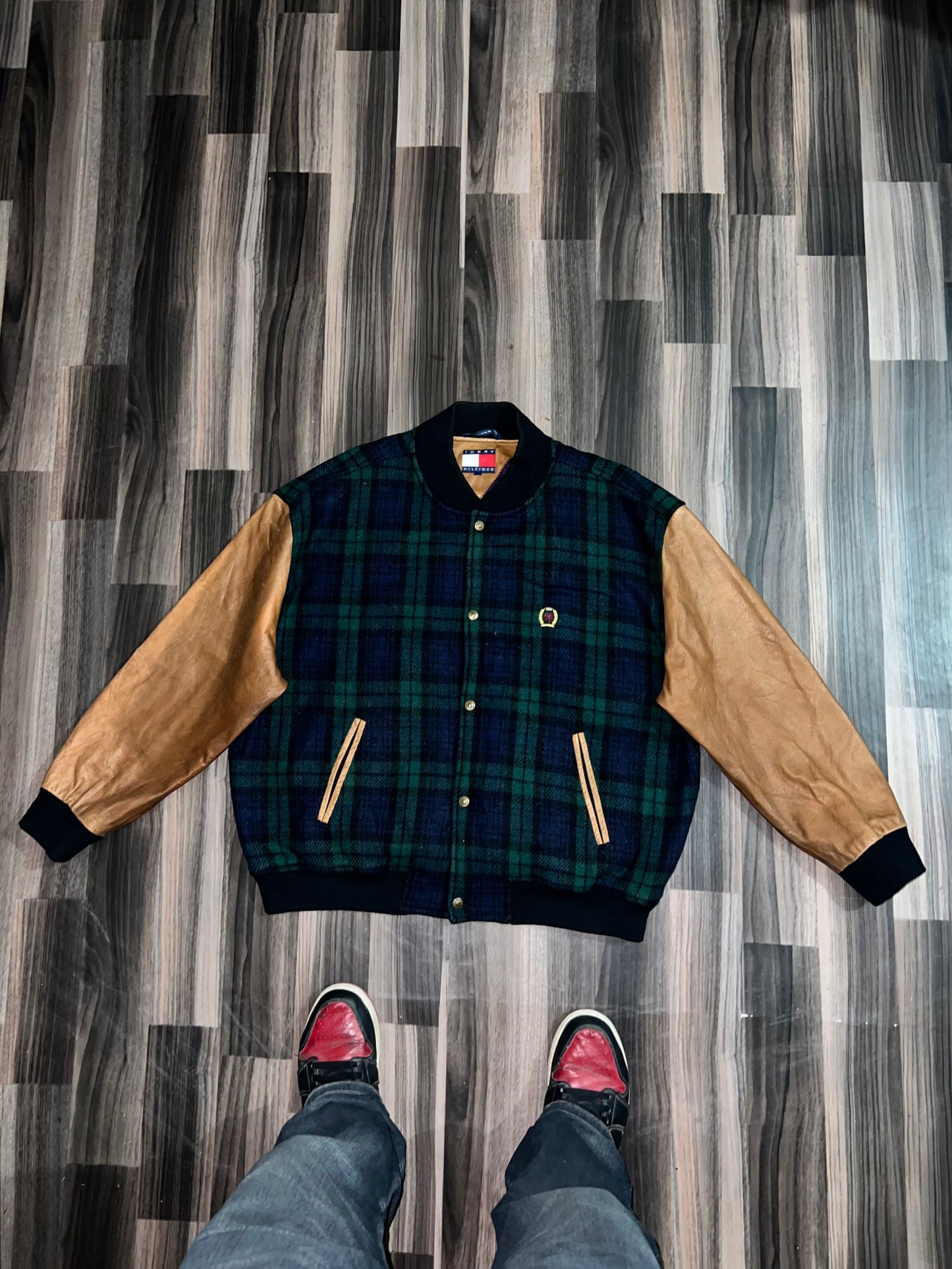 Z Tommy Hilfiger Original Leather Sleeve Jacket (XL/2Xl)