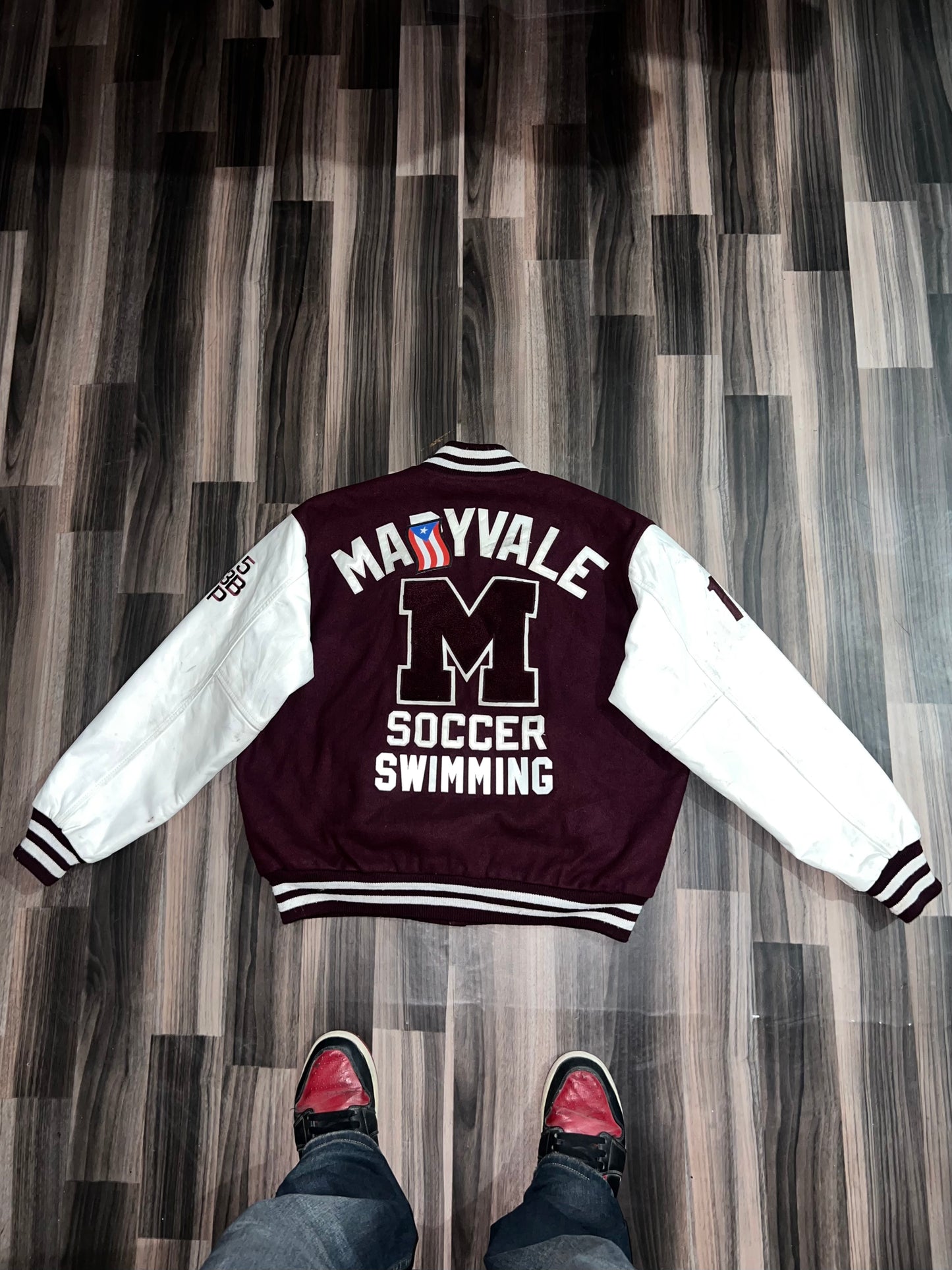 ZUltra Premium Leather Sleeve Varsity Jacket (L/XL)