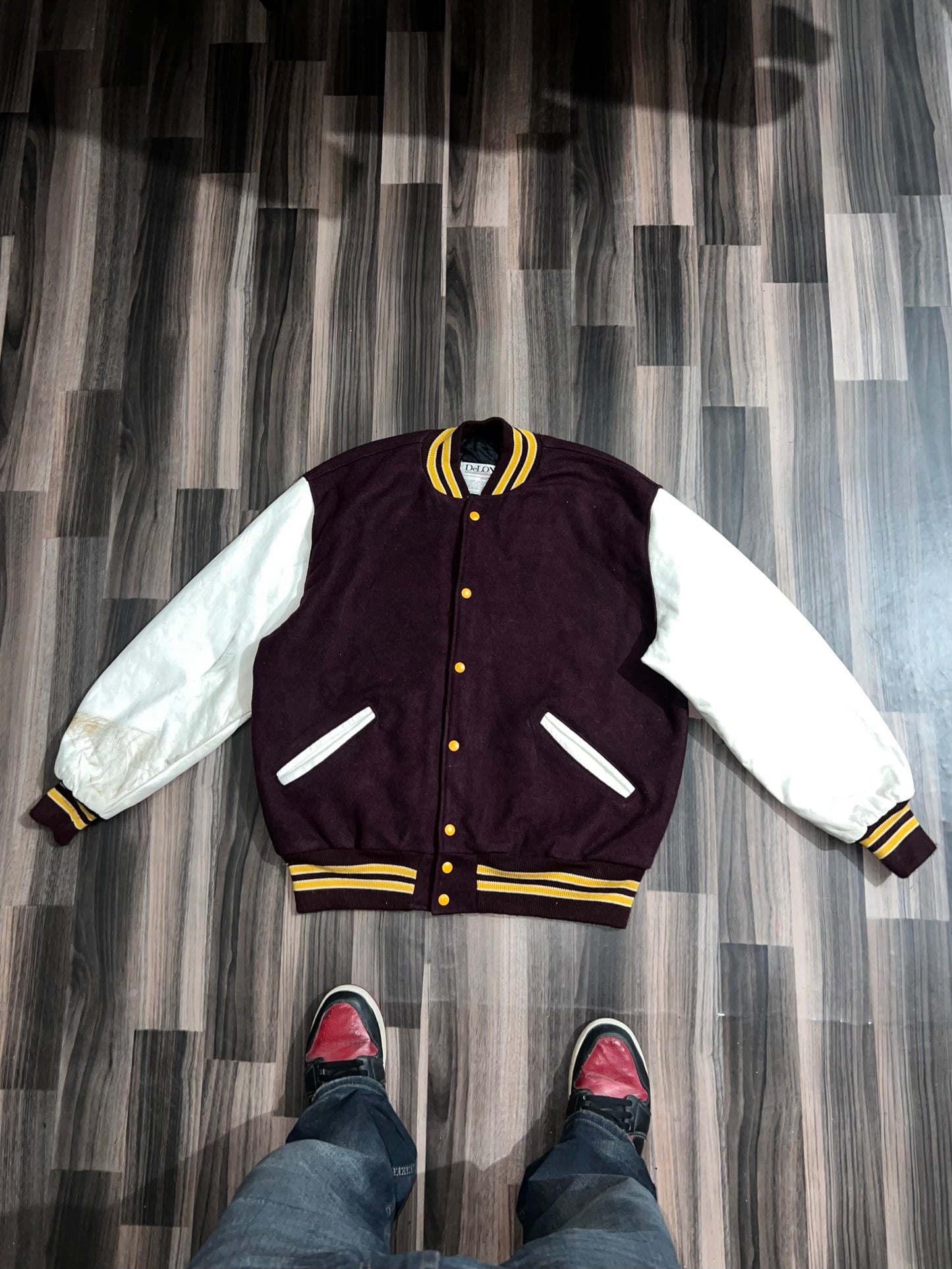 Premium Leather Sleeve Varsity Jacket (XL)