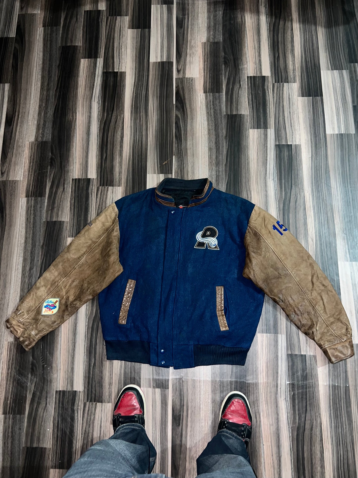 ZPremium Leather Varsity Jacket (L)