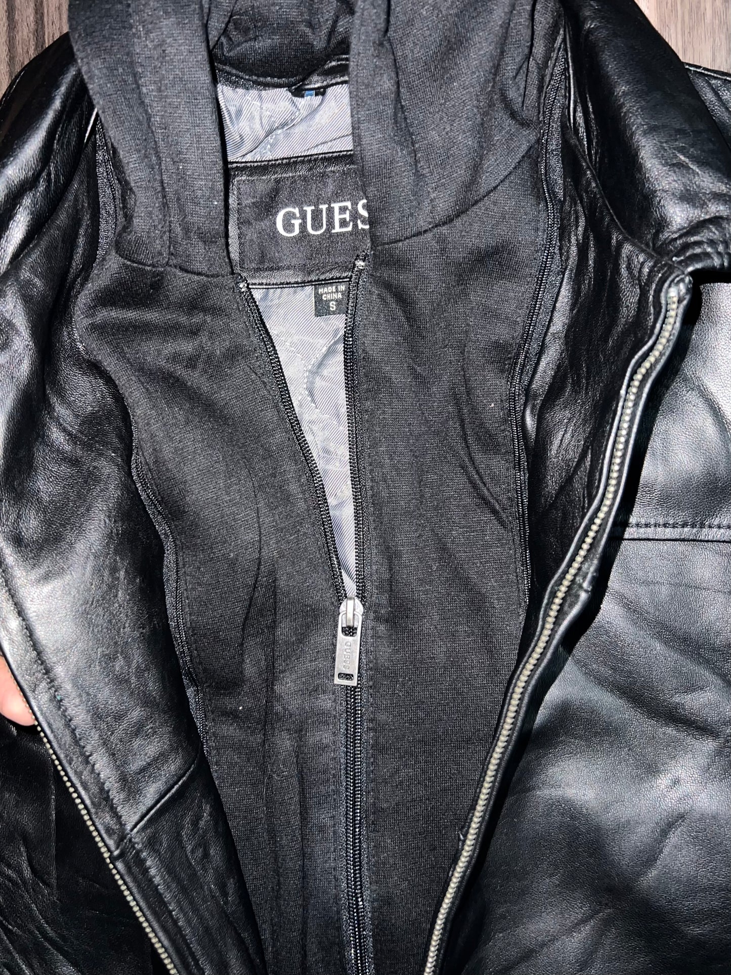 ZGuess Original Leather Jacket *Cap Removable* (RARE) S/M