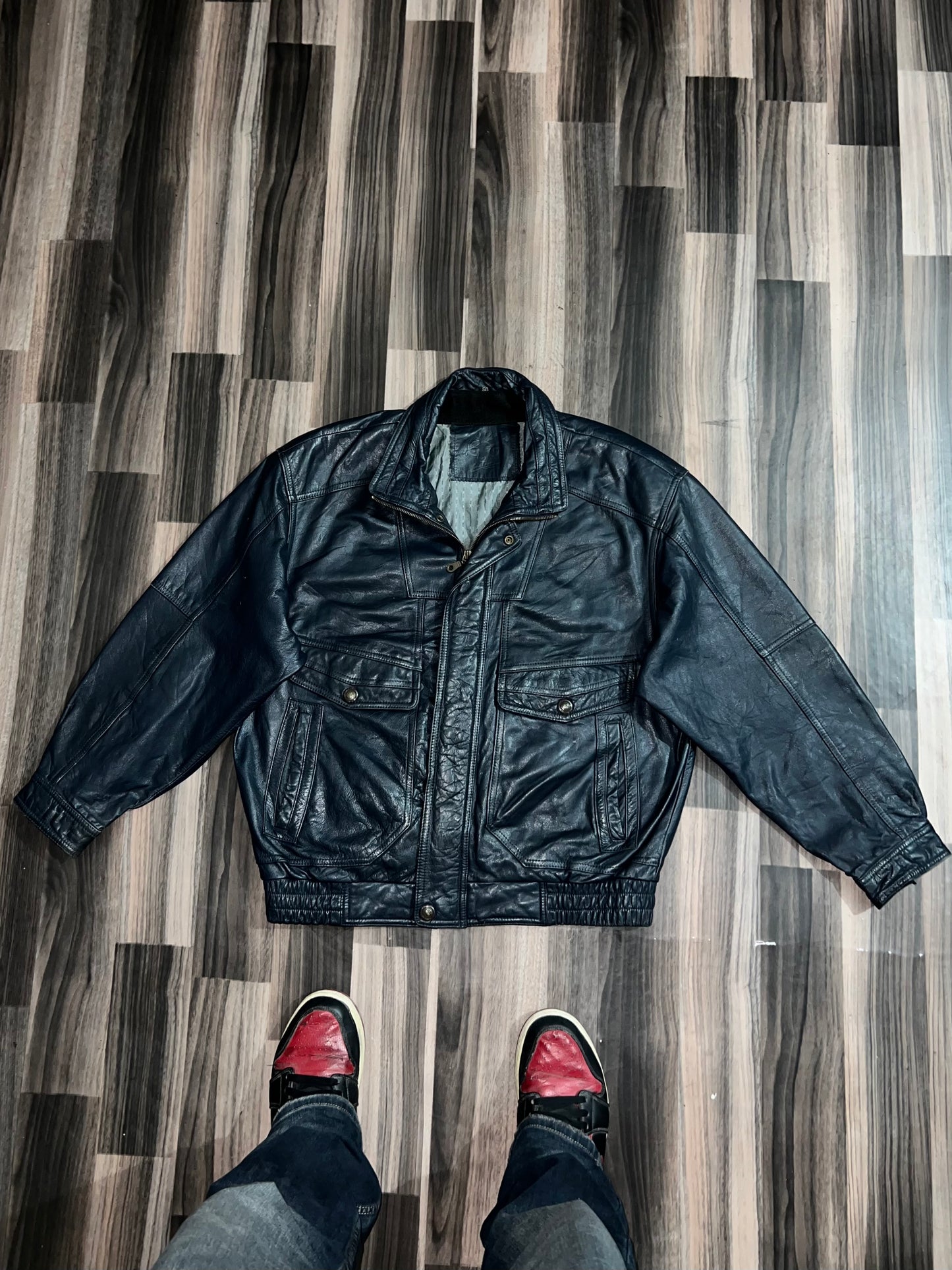 A b Super Premium Original Leather Blue Leather (XL/2XL)