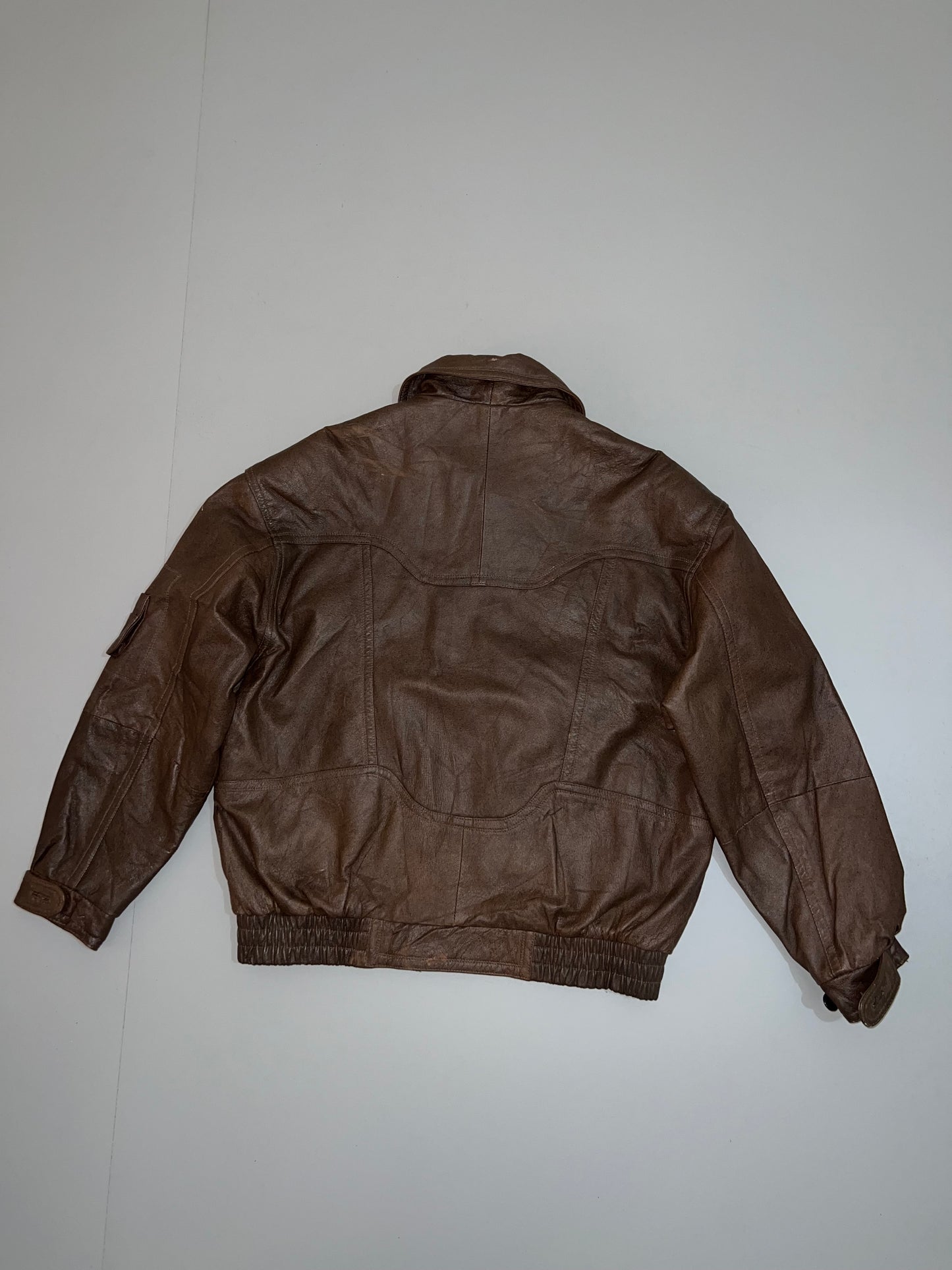 ZSuper Premium Rare Designer Vintage Brown original Leather Jacket (XL/2XL)