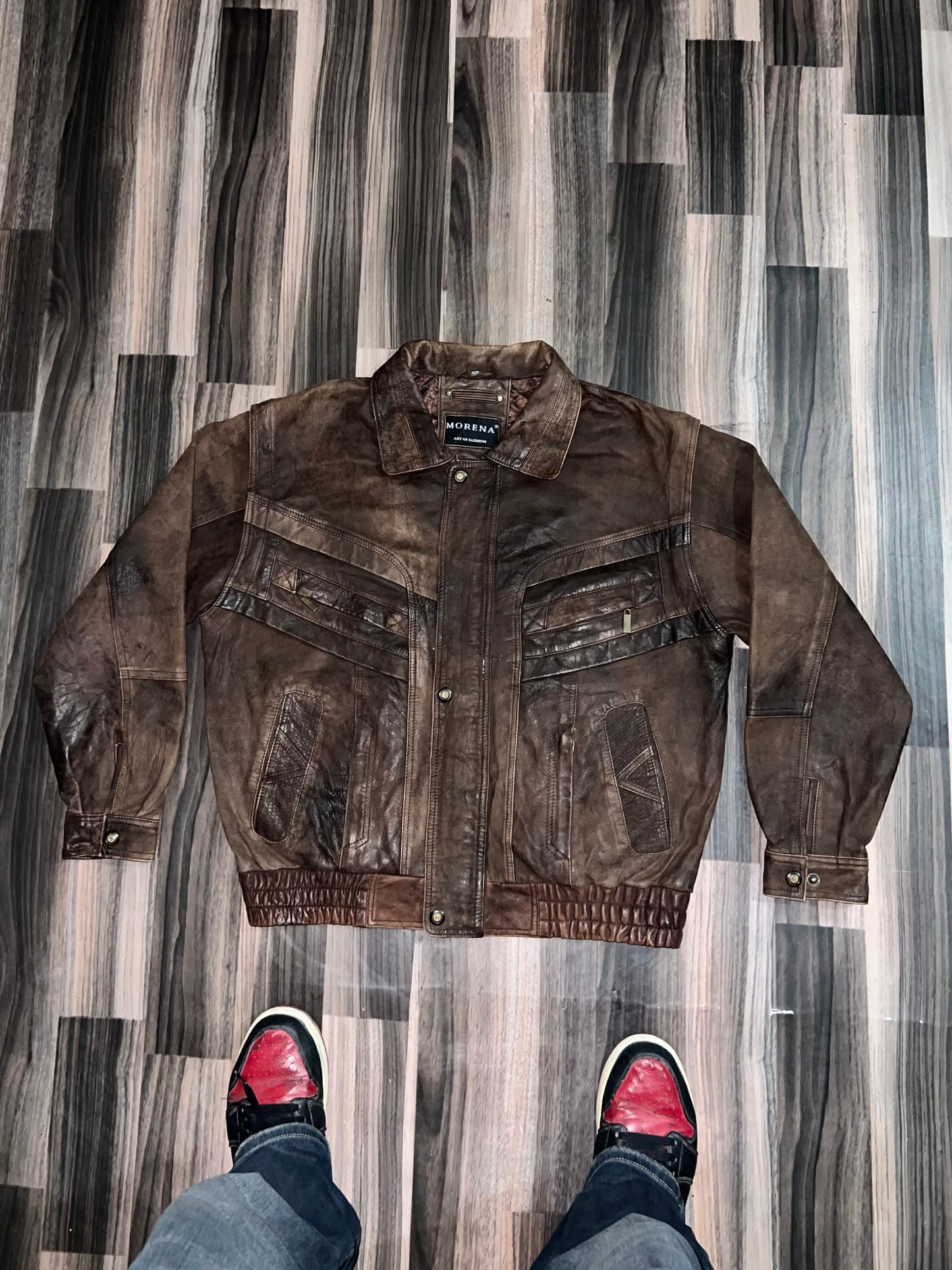 Z*DETACHABLE SLEEVES(make it half jacket) Original Leather (L/XL)