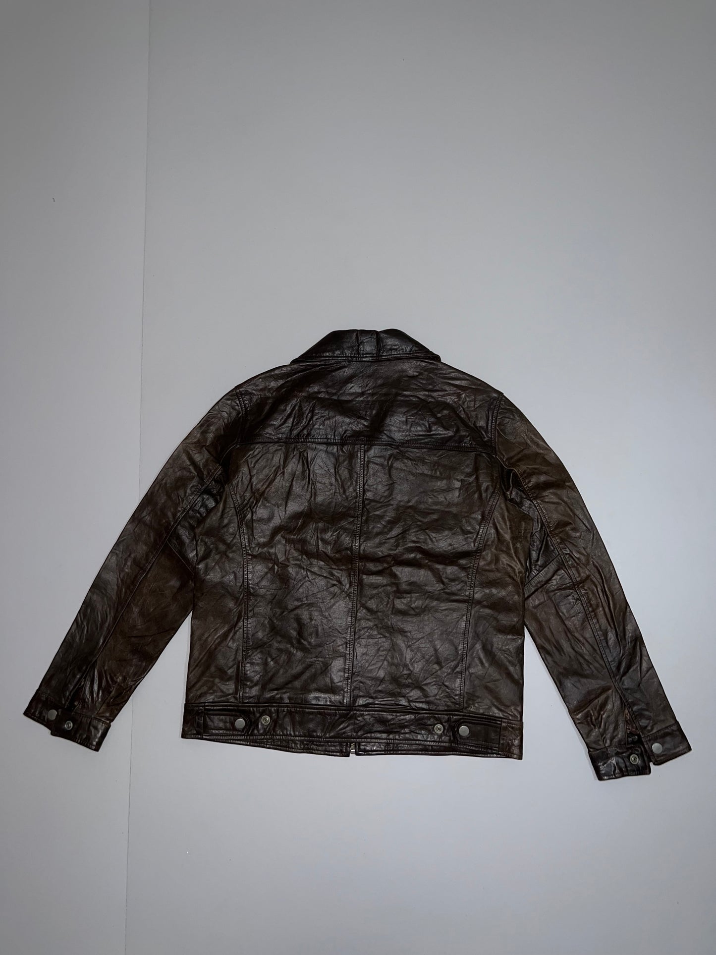 Z Zara Man Original Leather Jacket Ultra premium(L)