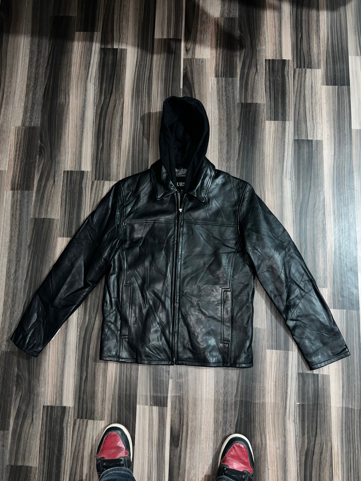ZGuess Original Leather Jacket *Cap Removable* (RARE) S/M
