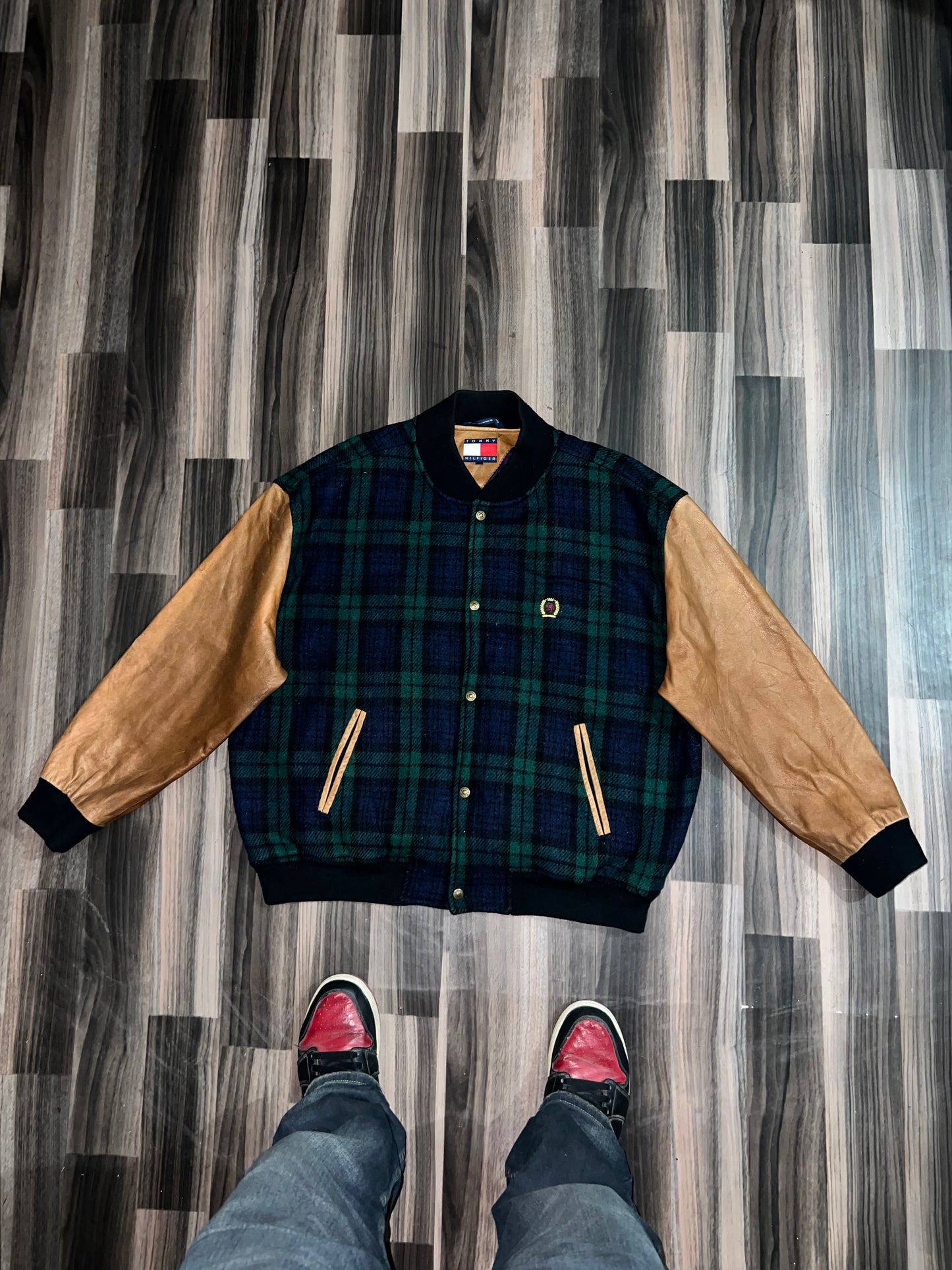 Z Tommy Hilfiger Original Leather Sleeve Jacket (XL/2Xl)