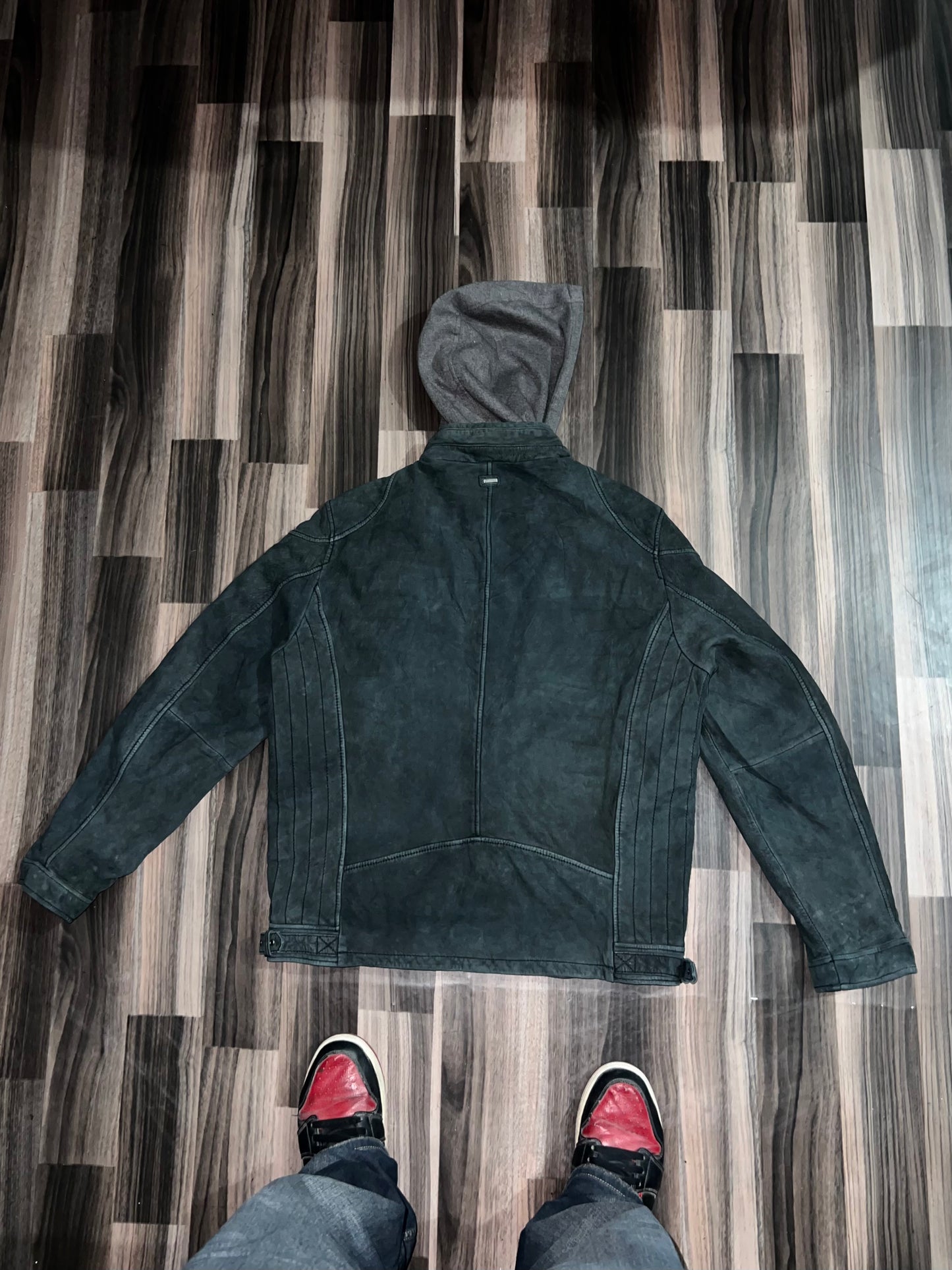 ZPremium Leather Jacket (Removable Cap) (L/XL)