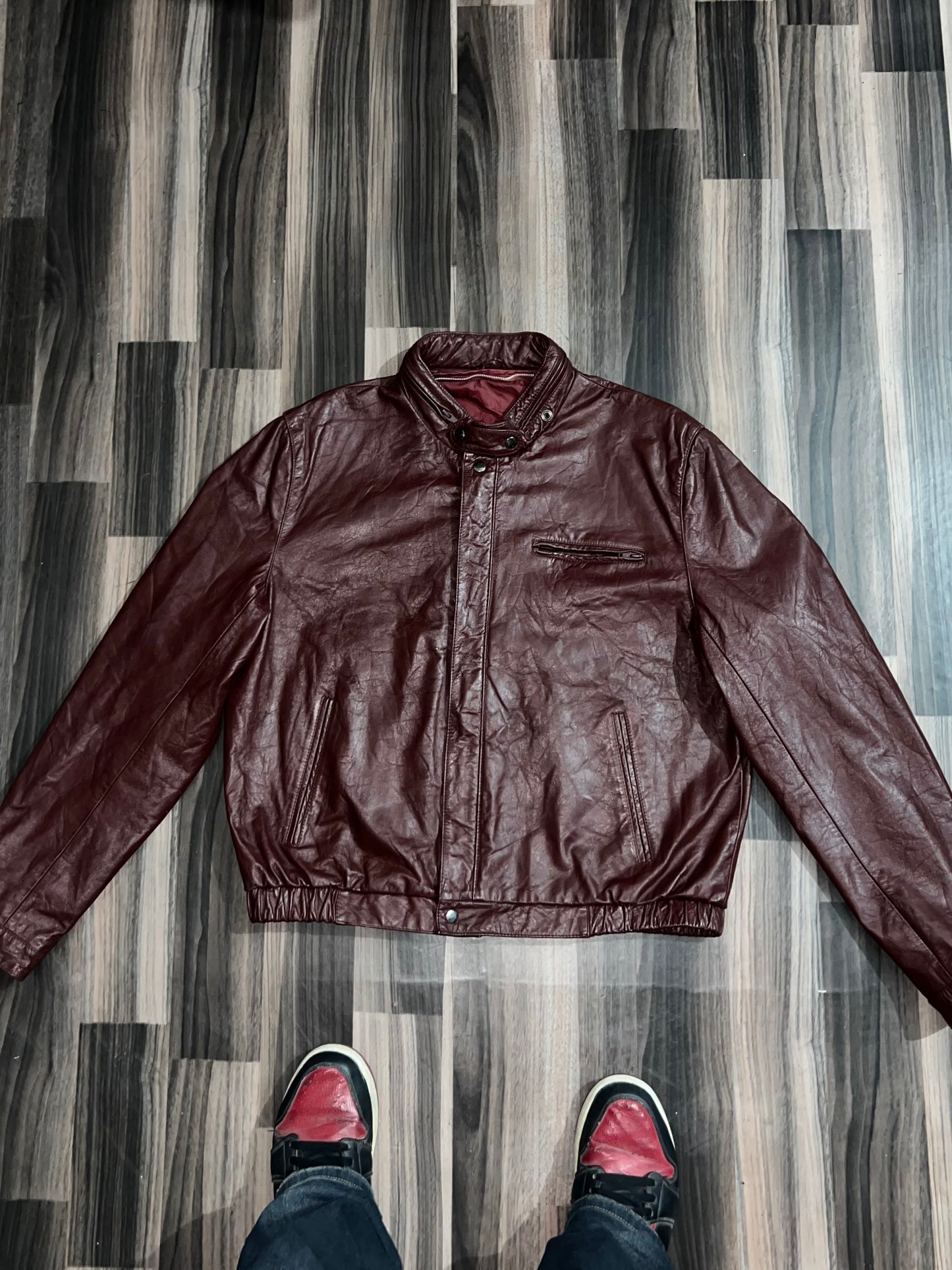 ZUltra Premium Red Original Leather Jacket M/L