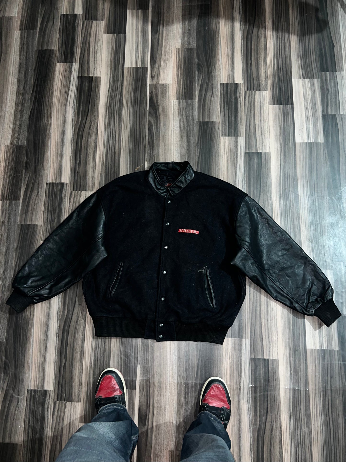 ZPremium Leather Varsity Jacket (L/XL)