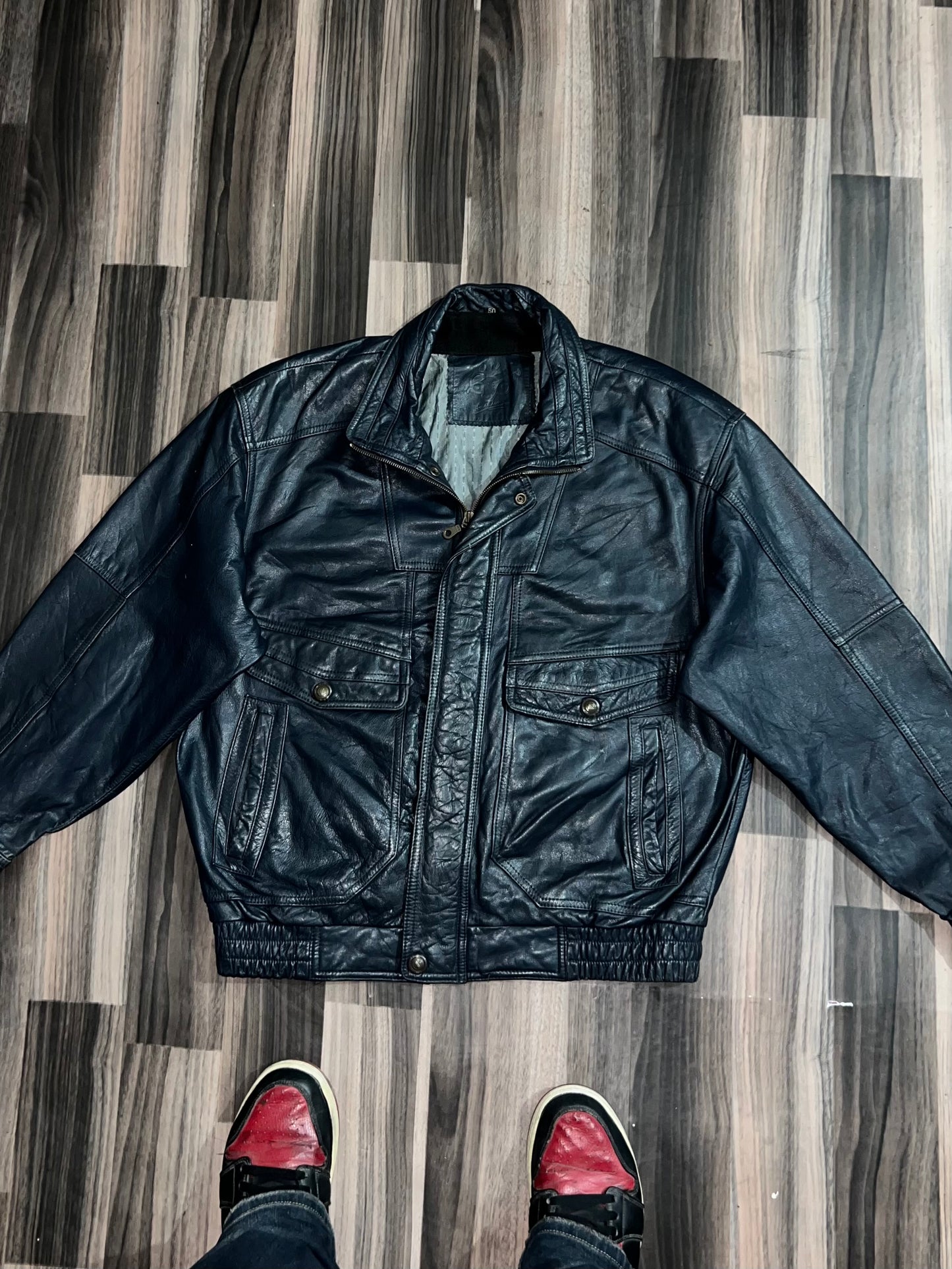 A b Super Premium Original Leather Blue Leather (XL/2XL)