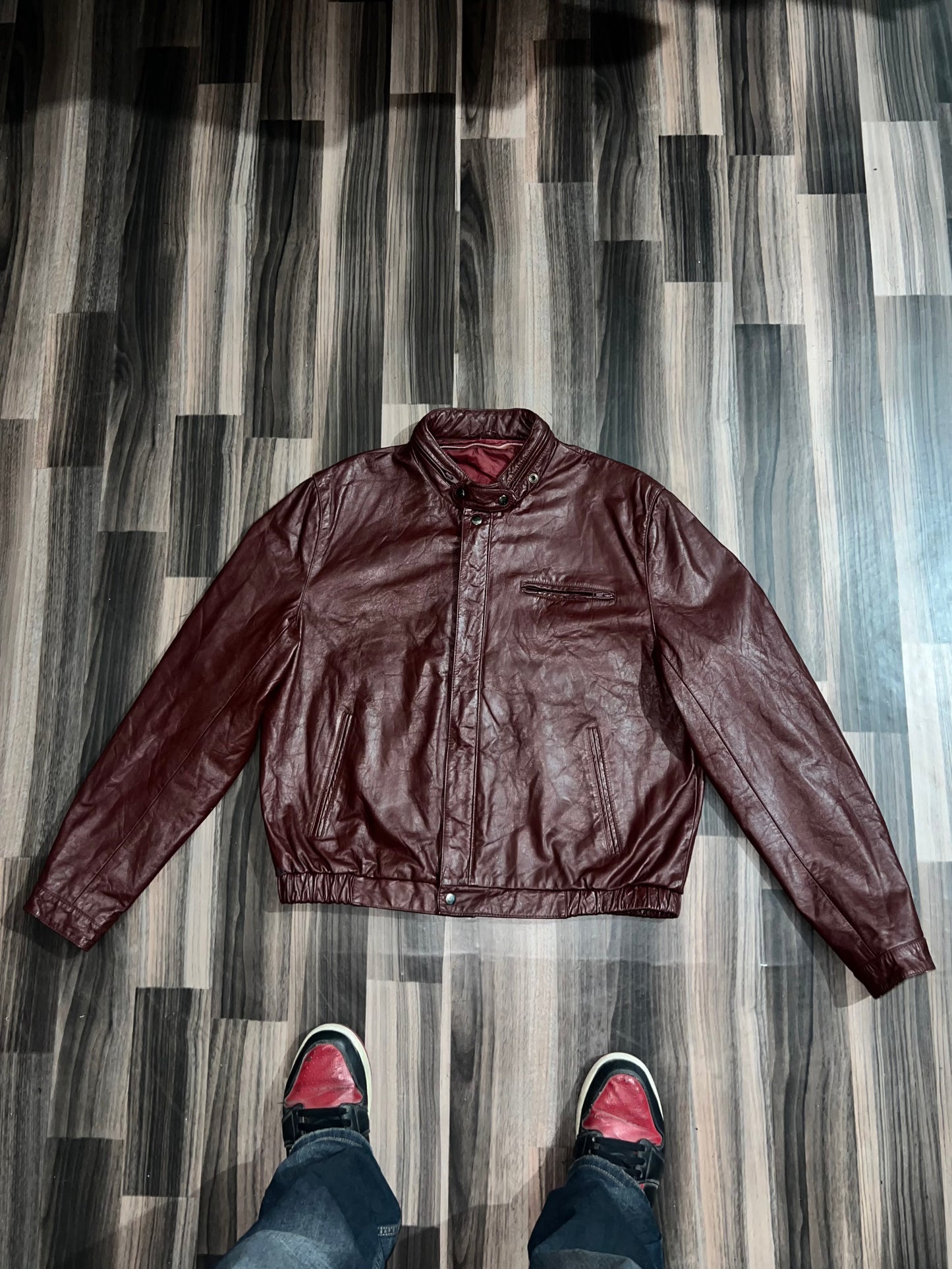 ZUltra Premium Red Original Leather Jacket M/L