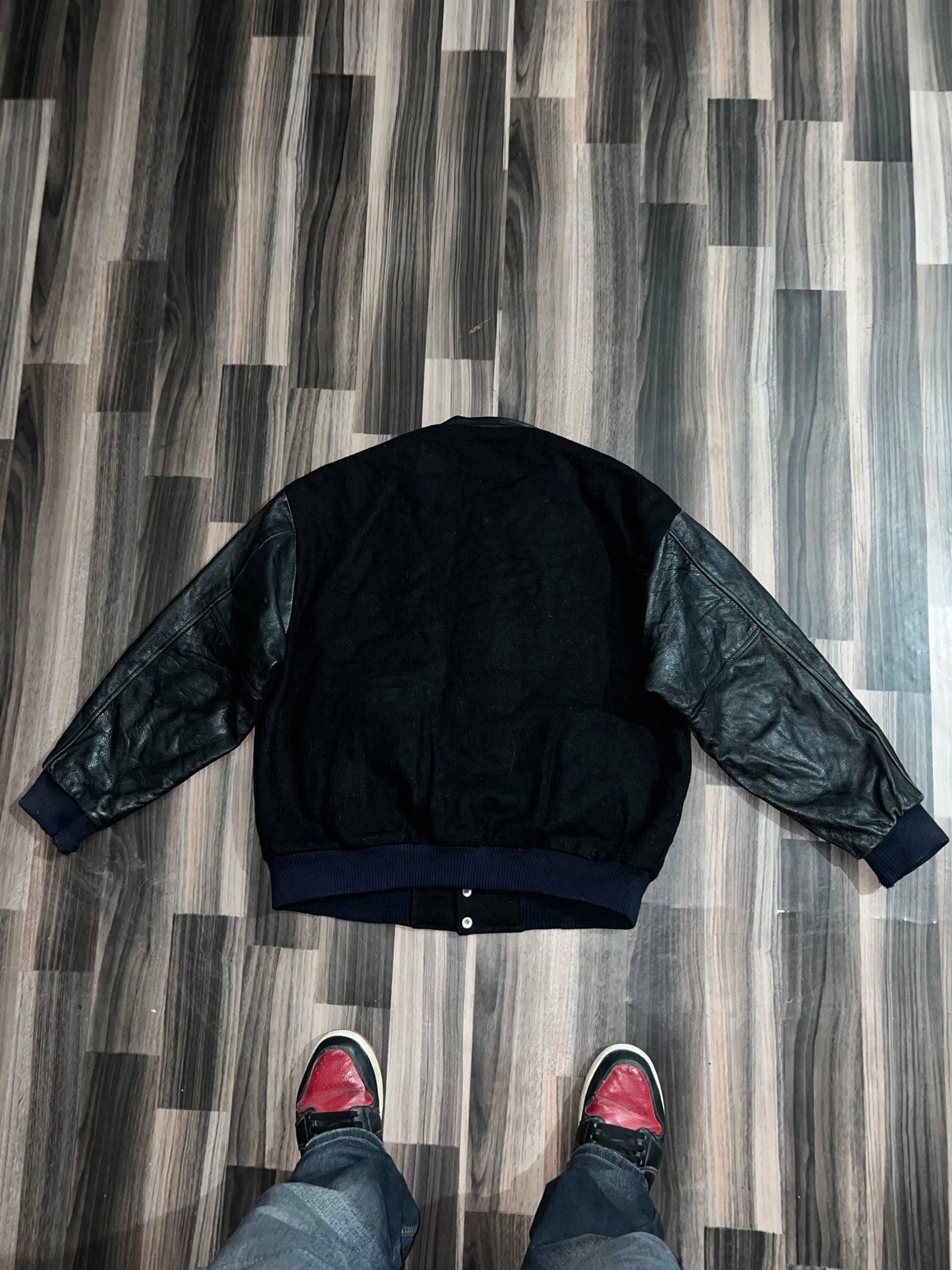 ZUltra Premium Leather Sleeve Varsity Jacket (L/XL)