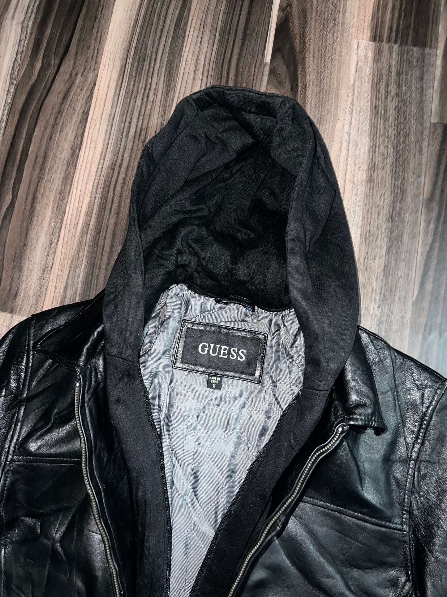 ZGuess Original Leather Jacket *Cap Removable* (RARE) S/M