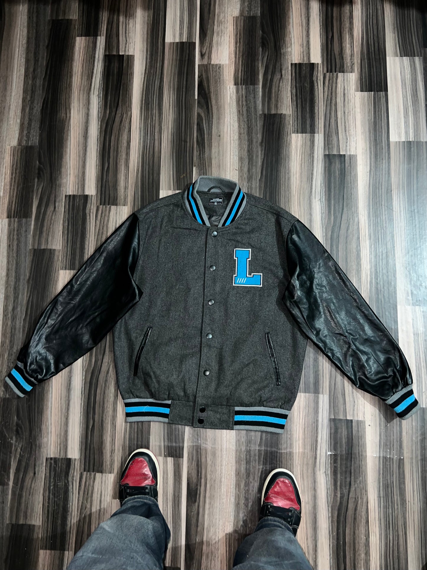 ZUltra Premium Leather Sleeve Varsity Jacket (L/XL)