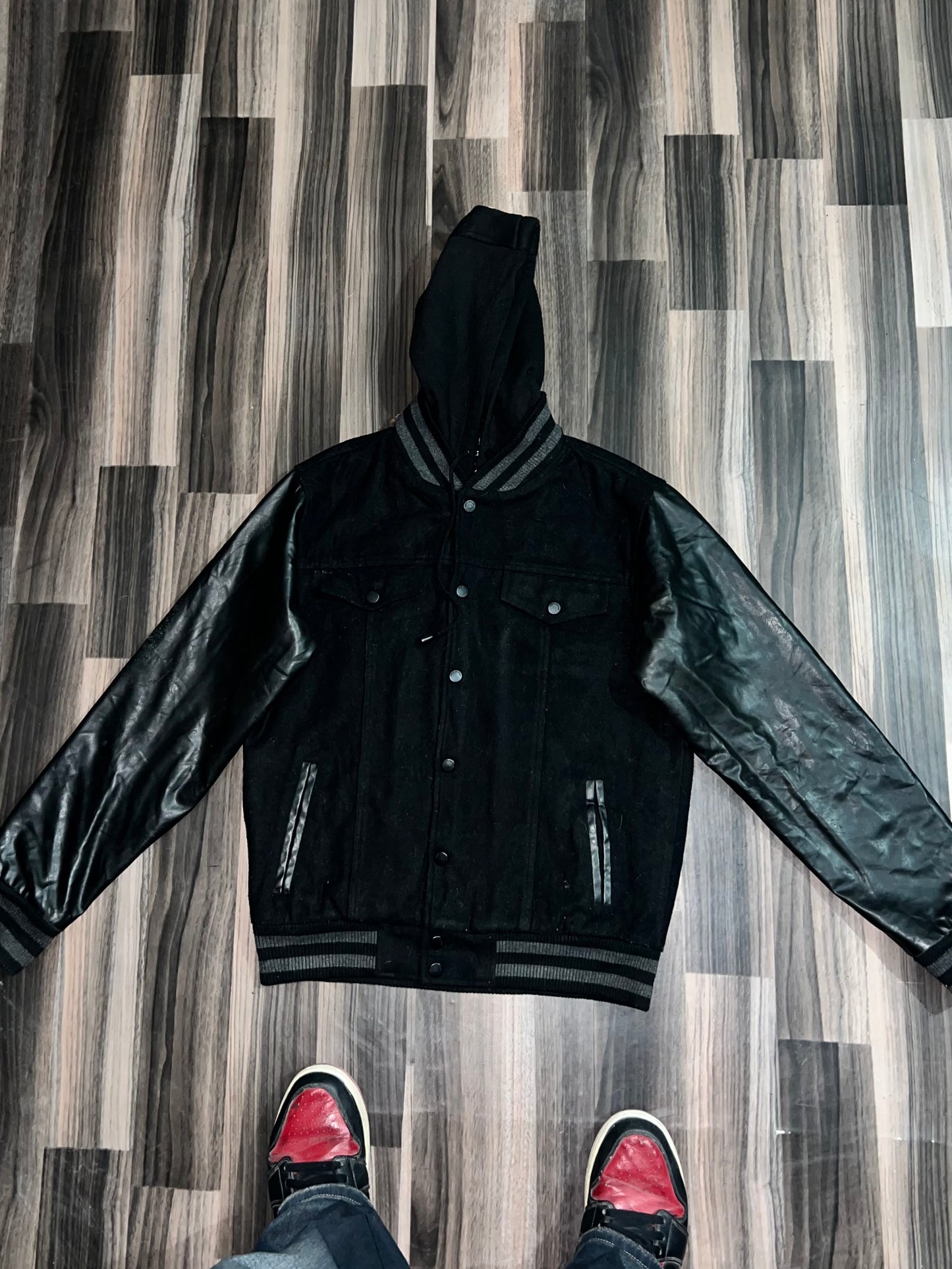 ZPremium Leather Varsity Jacket (S/M)