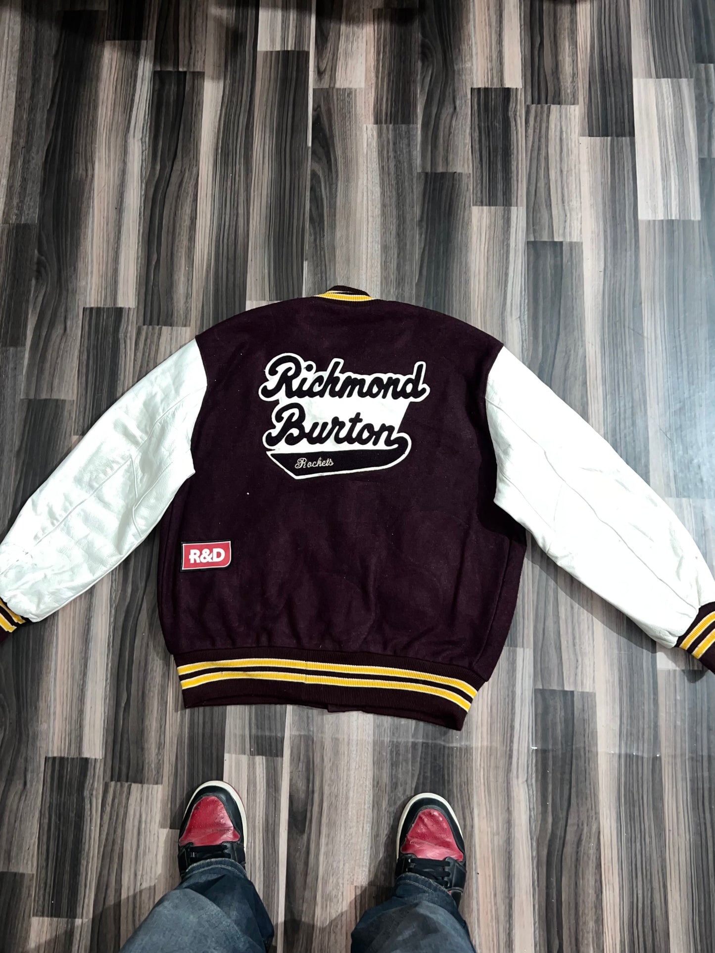 Premium Leather Sleeve Varsity Jacket (XL)