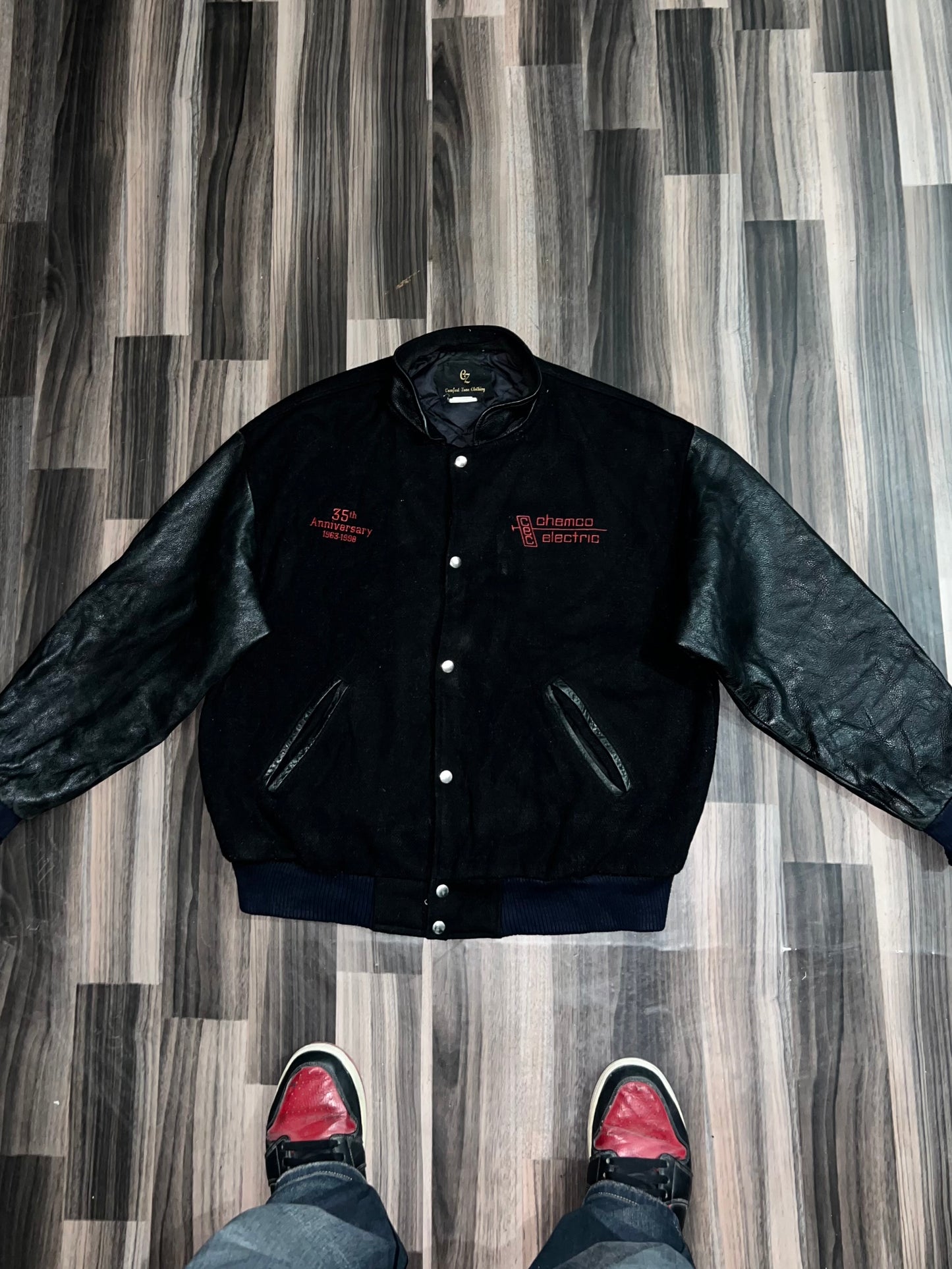 ZUltra Premium Leather Sleeve Varsity Jacket (L/XL)