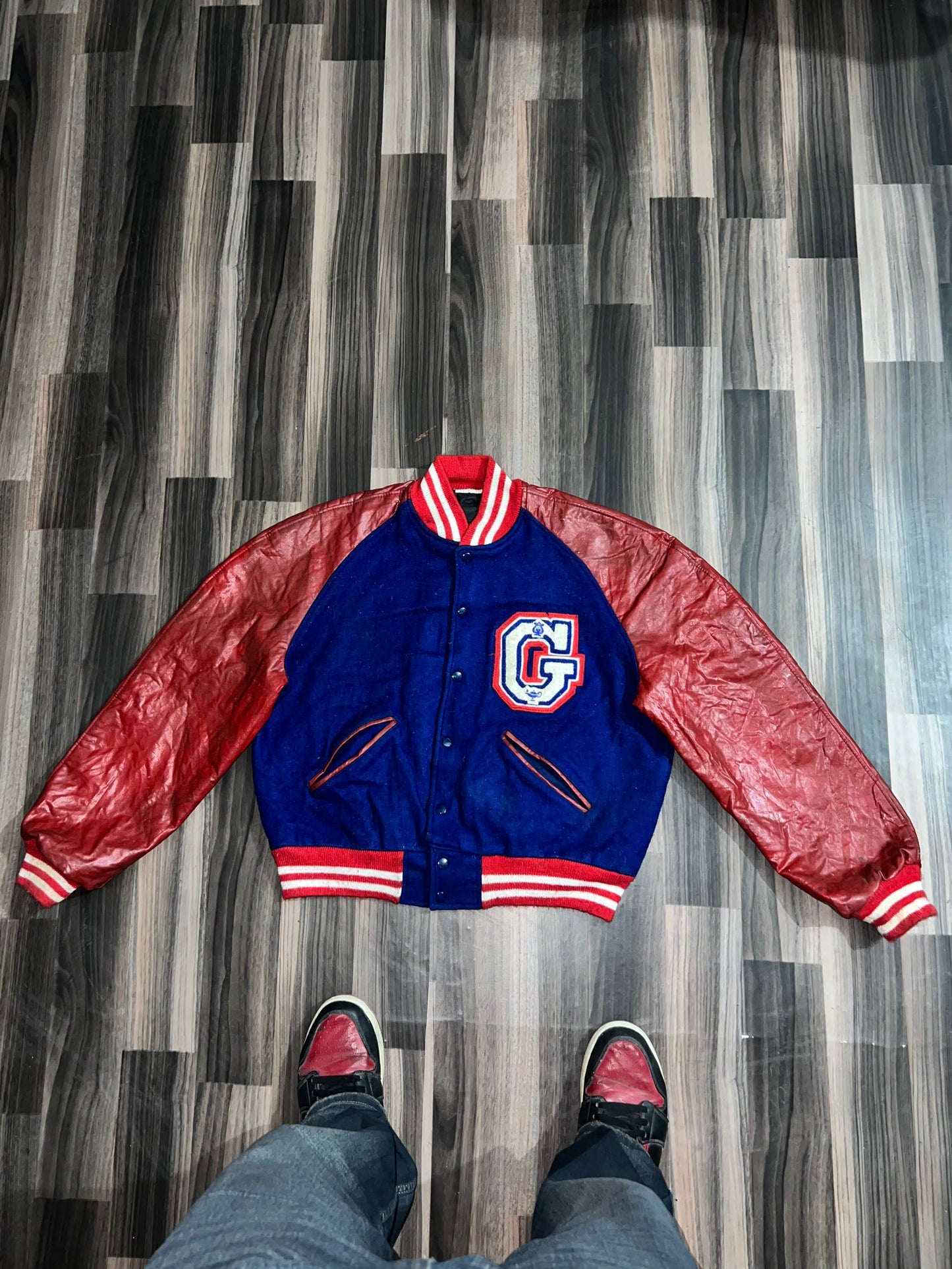 ZPremium Leather Varsity Jacket (S/M)