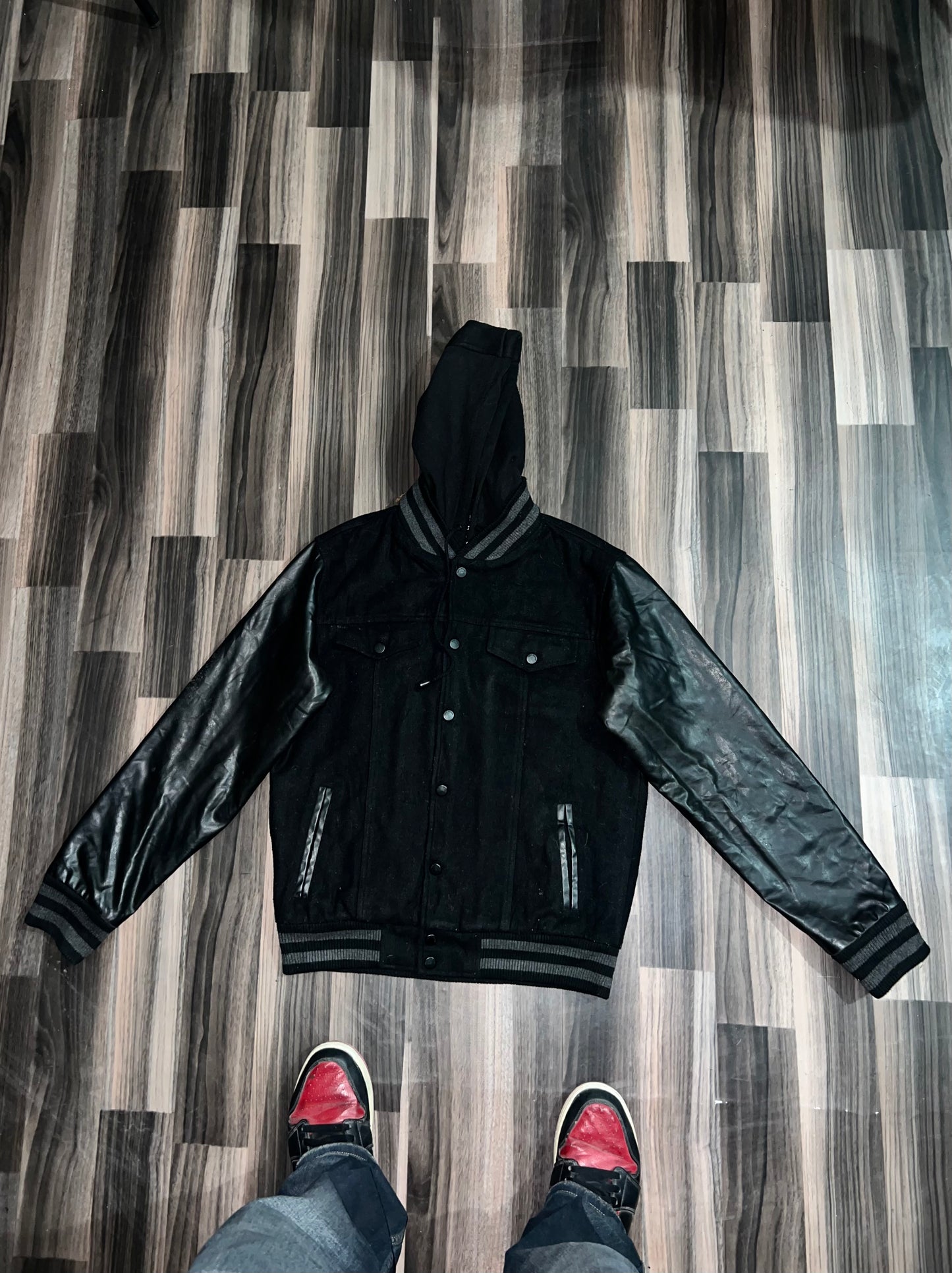 ZPremium Leather Varsity Jacket (S/M)