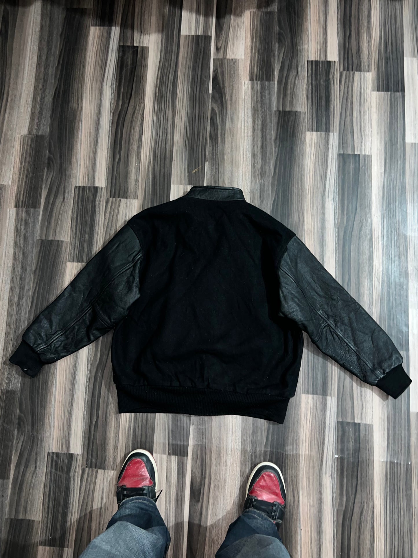 ZPremium Original Leather Sleeve Varsity Jackets (S/M)