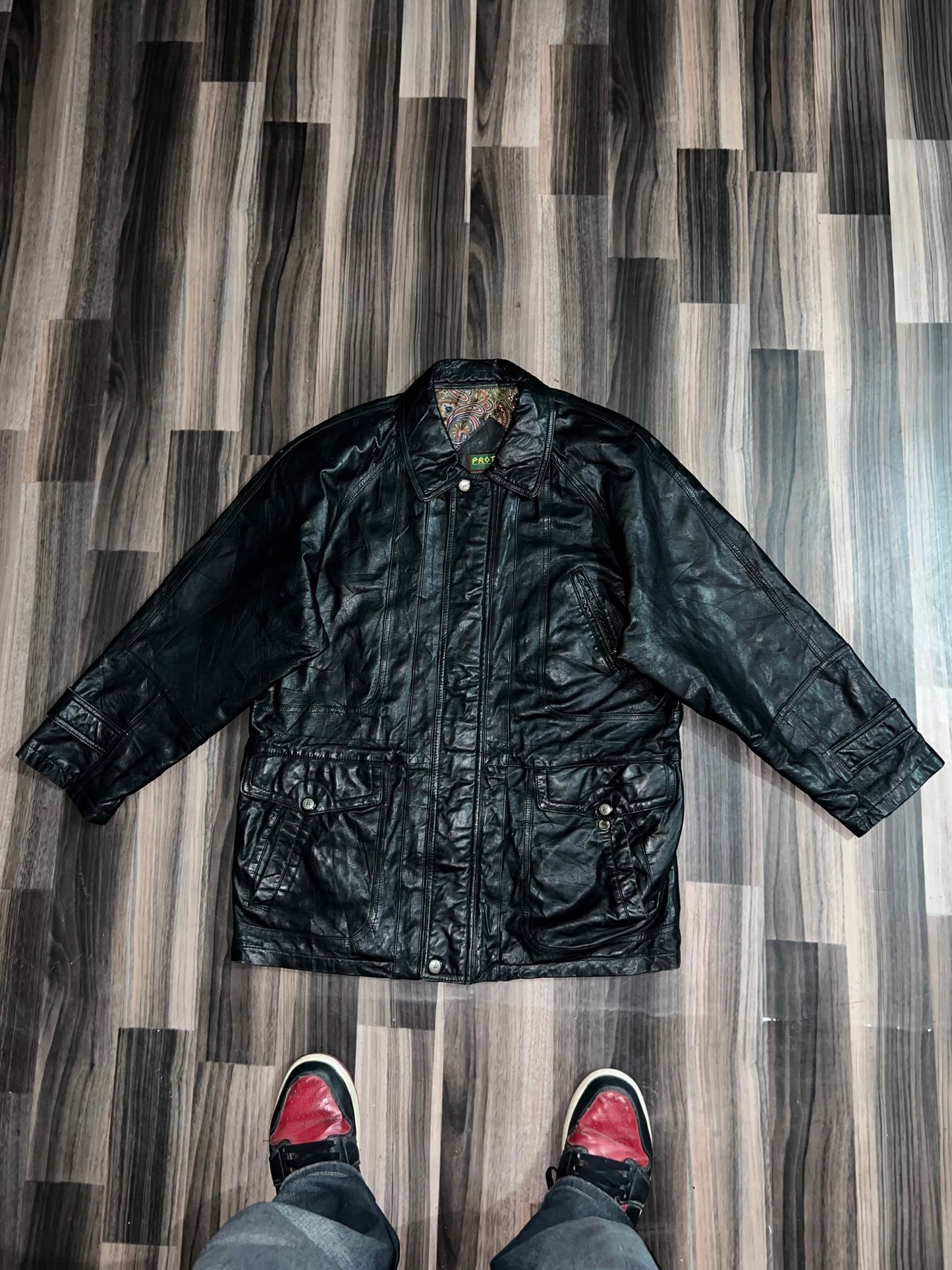 zPremium Original Leather Jacket (L) LONG