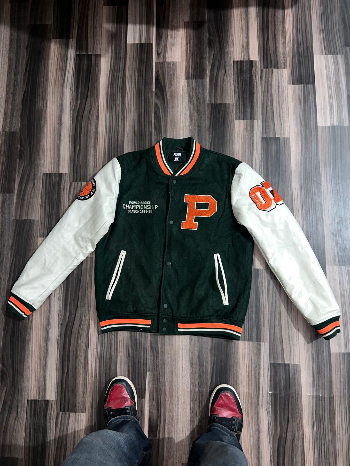 ZPremium Leather Sleeve Varsity (S/M)