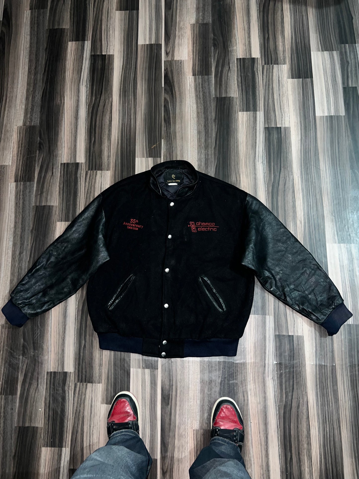 ZUltra Premium Leather Sleeve Varsity Jacket (L/XL)