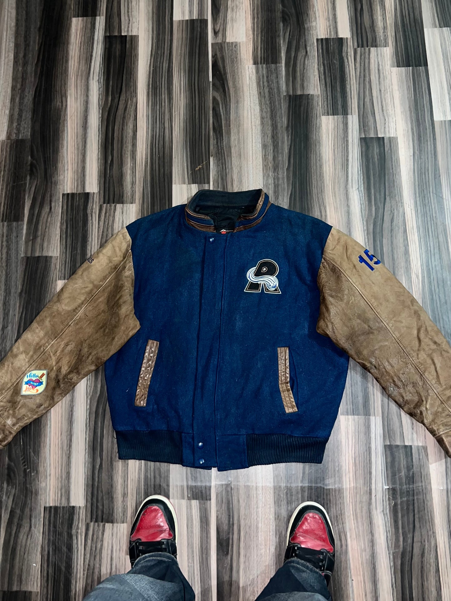 ZPremium Leather Varsity Jacket (L)