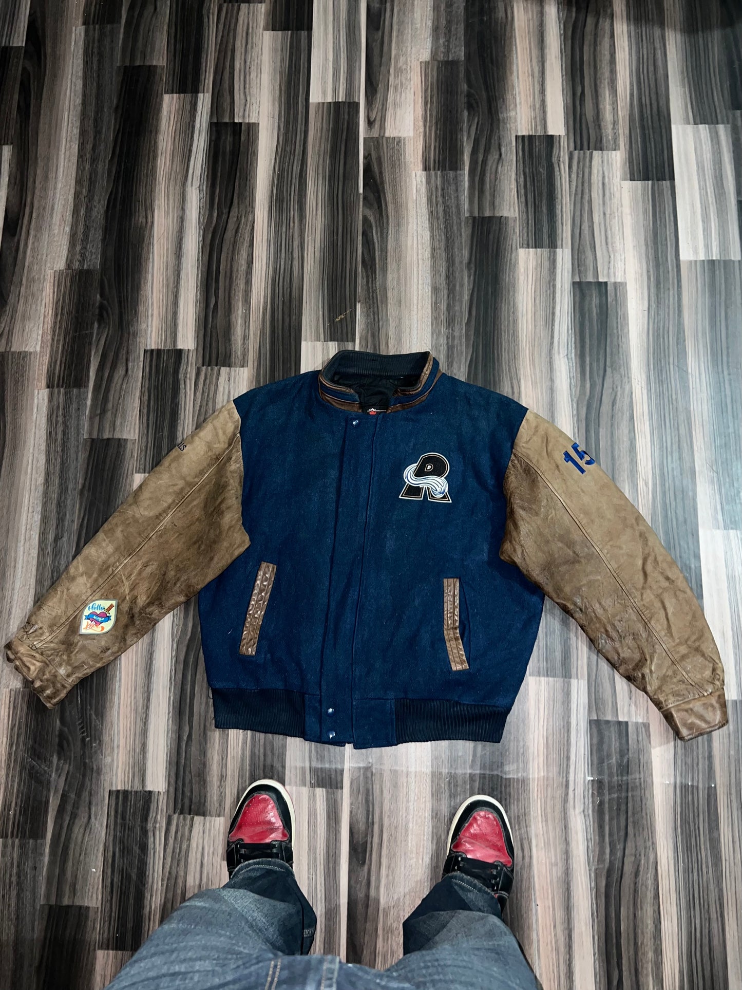 ZPremium Leather Varsity Jacket (L)