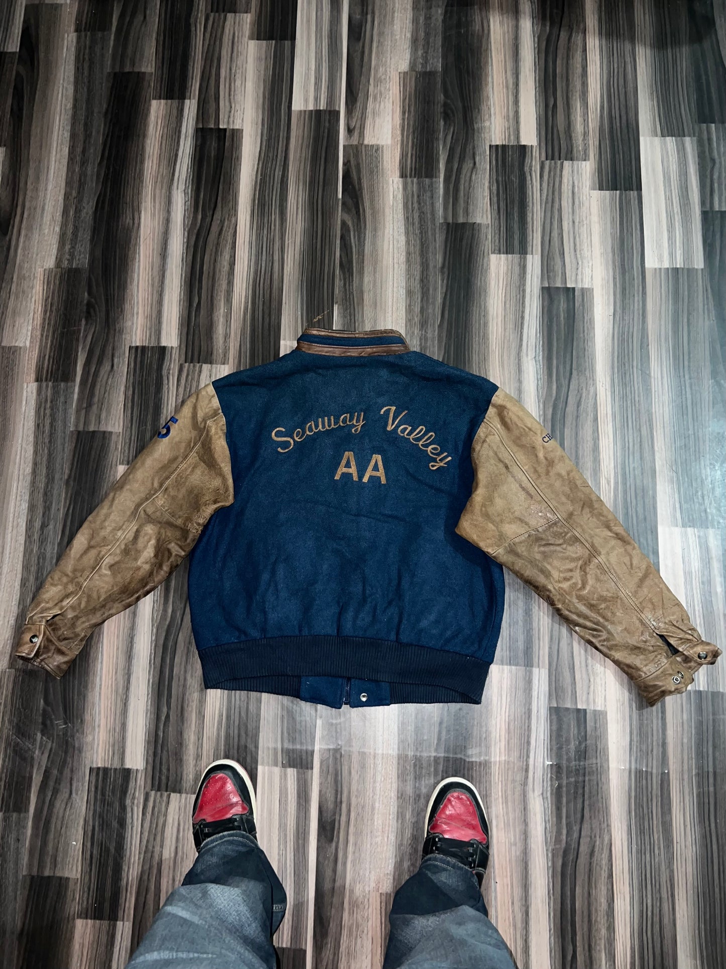 ZPremium Leather Varsity Jacket (L)