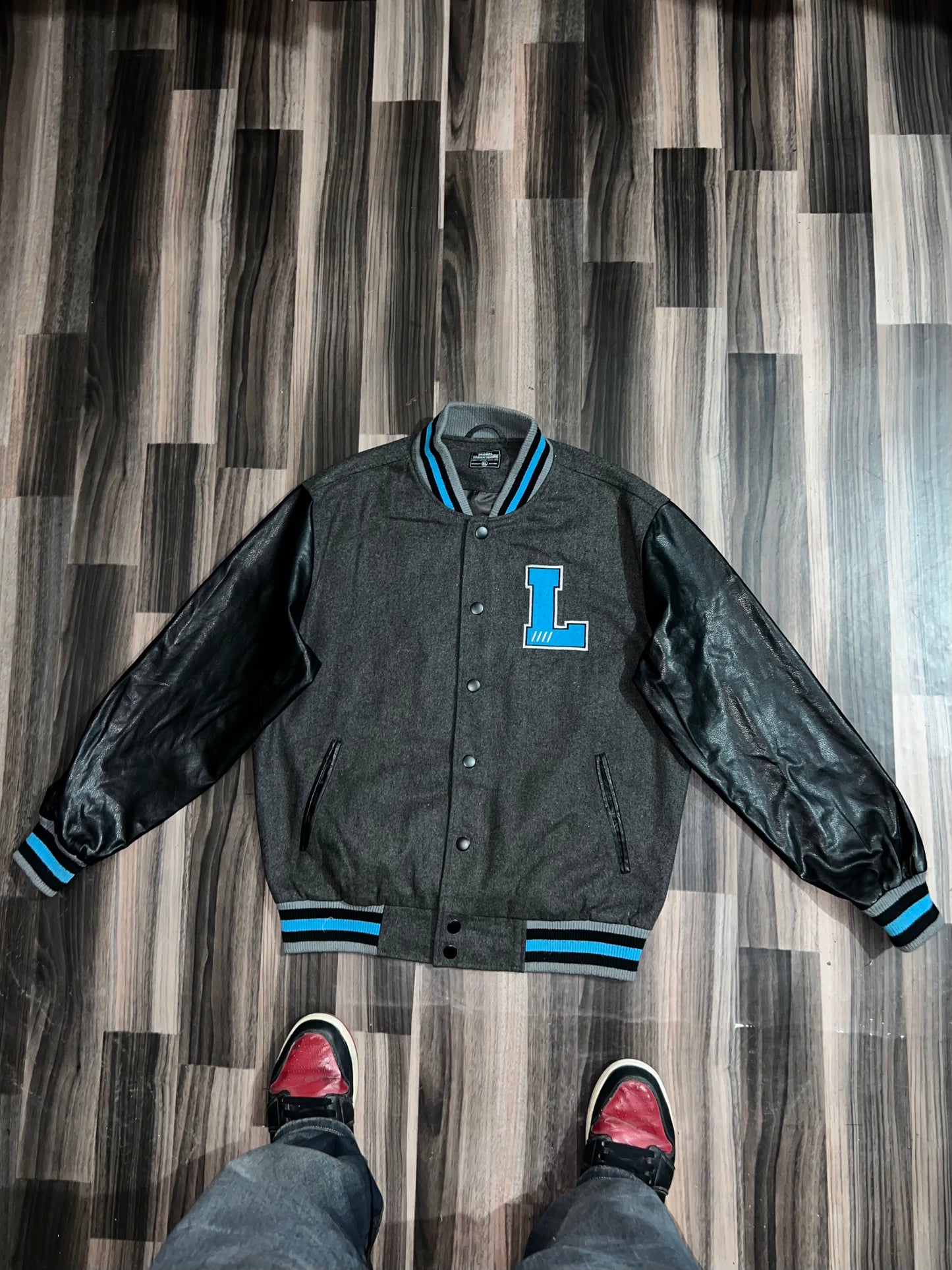 ZUltra Premium Leather Sleeve Varsity Jacket (L/XL)