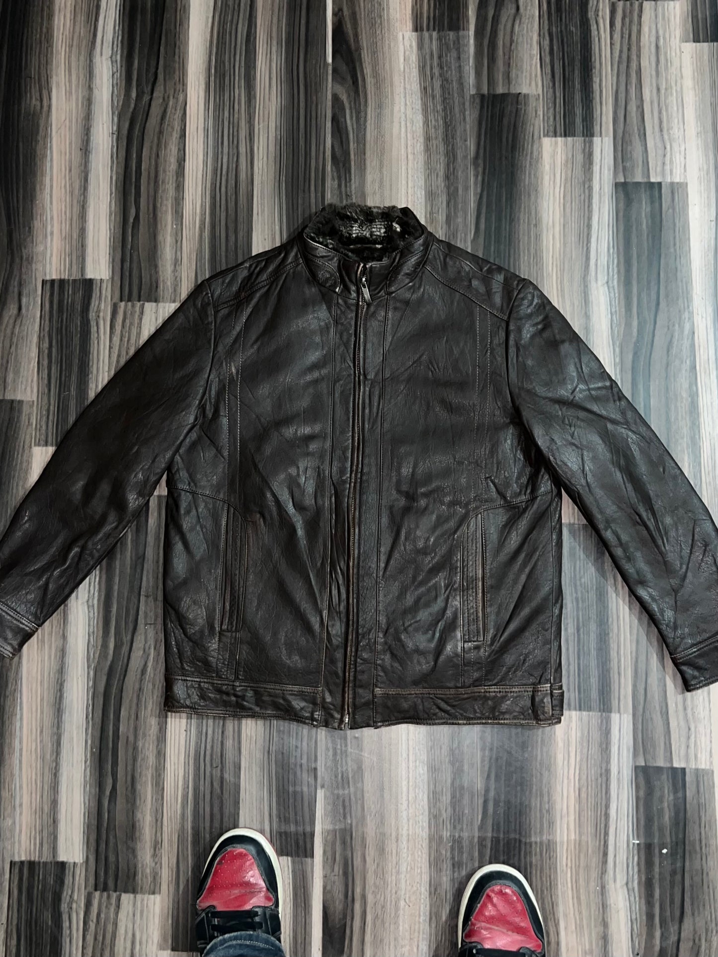 ZPremium Brown Leather Jacket S/M